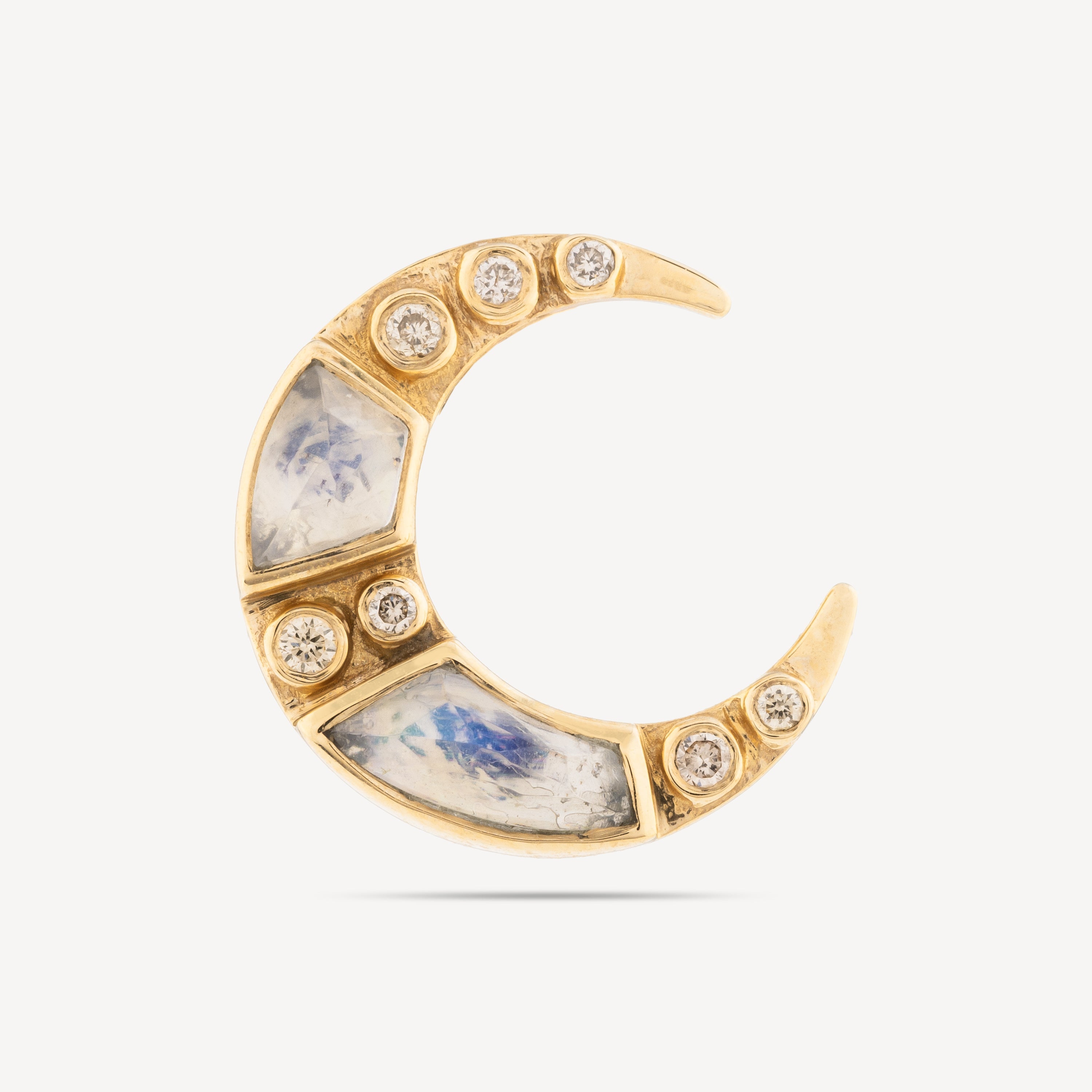 Moon Moonstone Diamond Earring