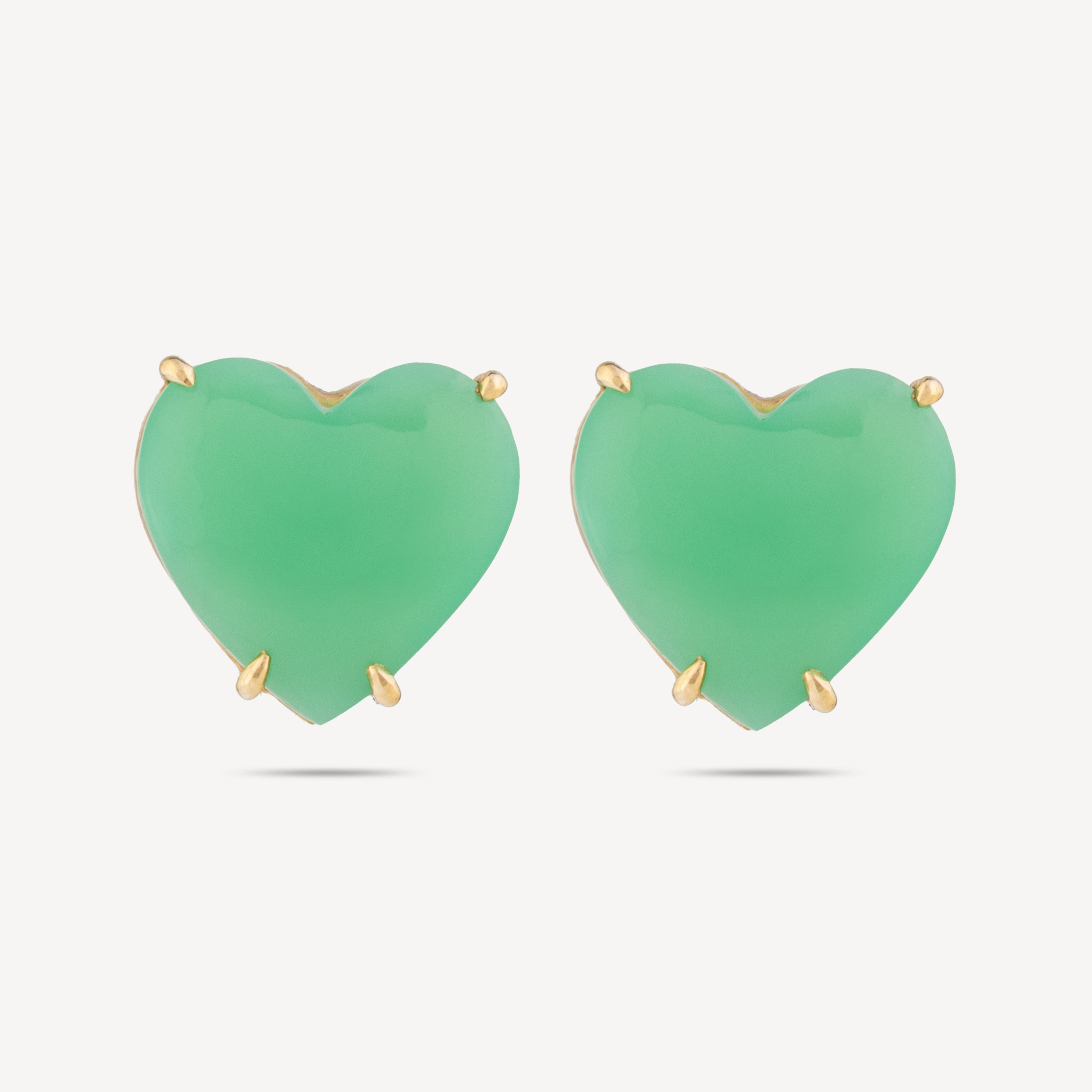 Heart Chrysoprase Earrings
