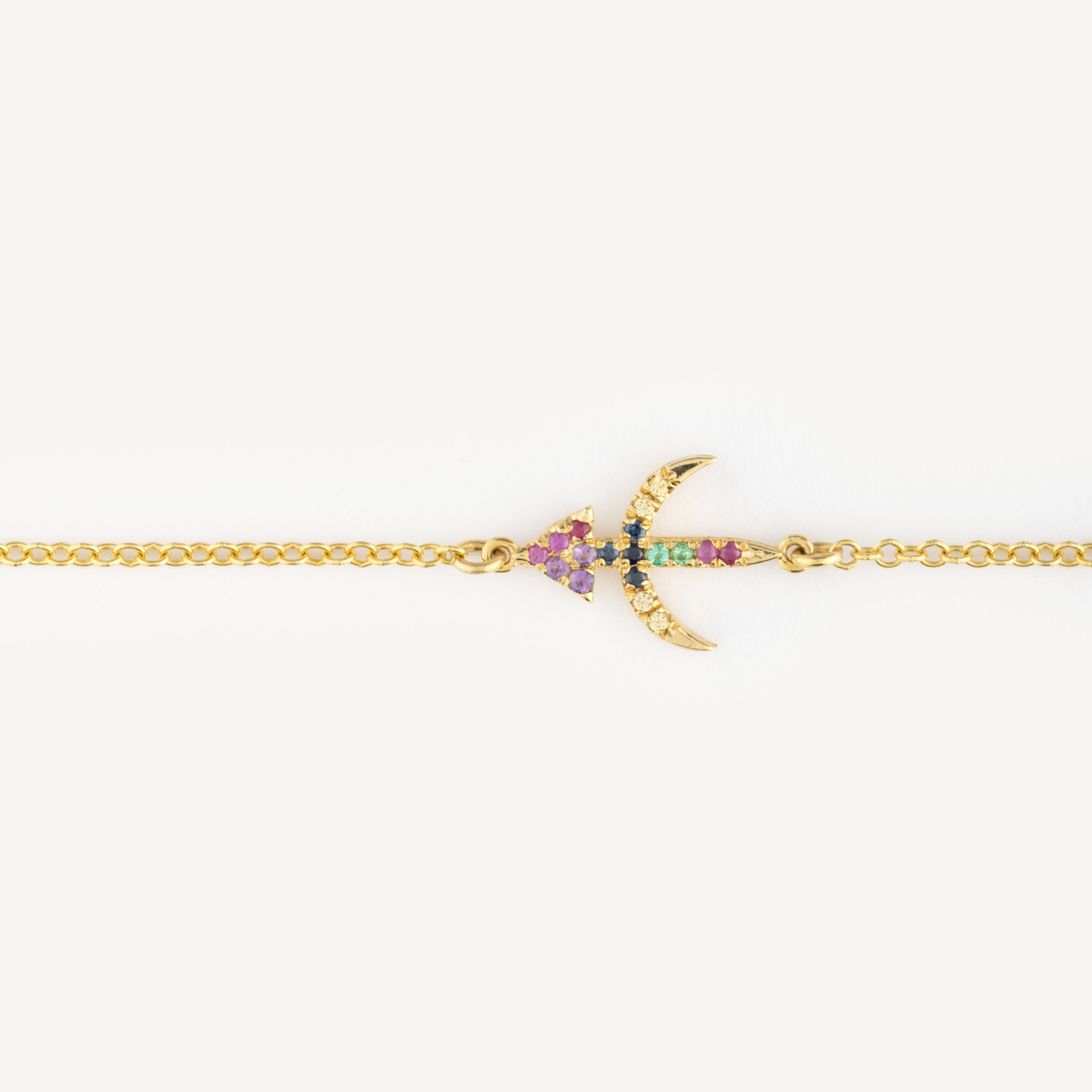 Sagittarius Zodiac Bracelet with Multicolored Sapphires
