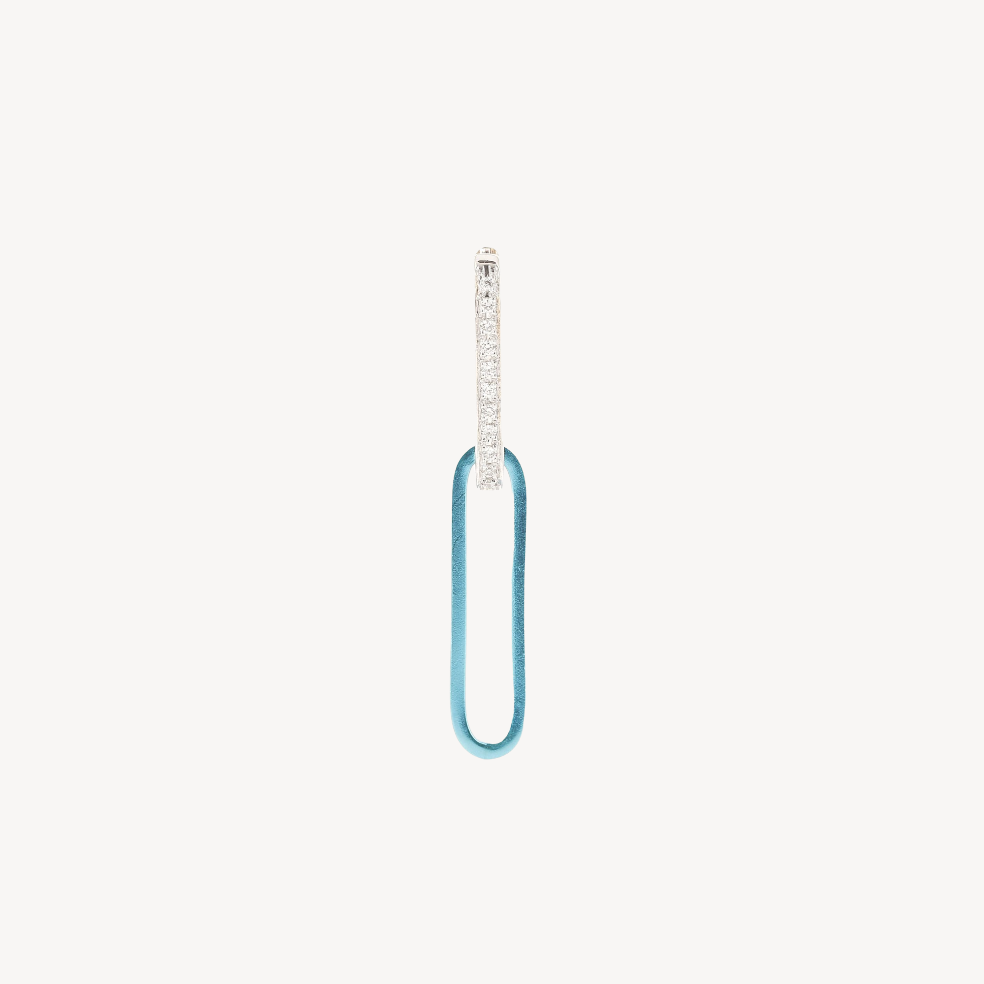 Cable Cyan Earring White Gold