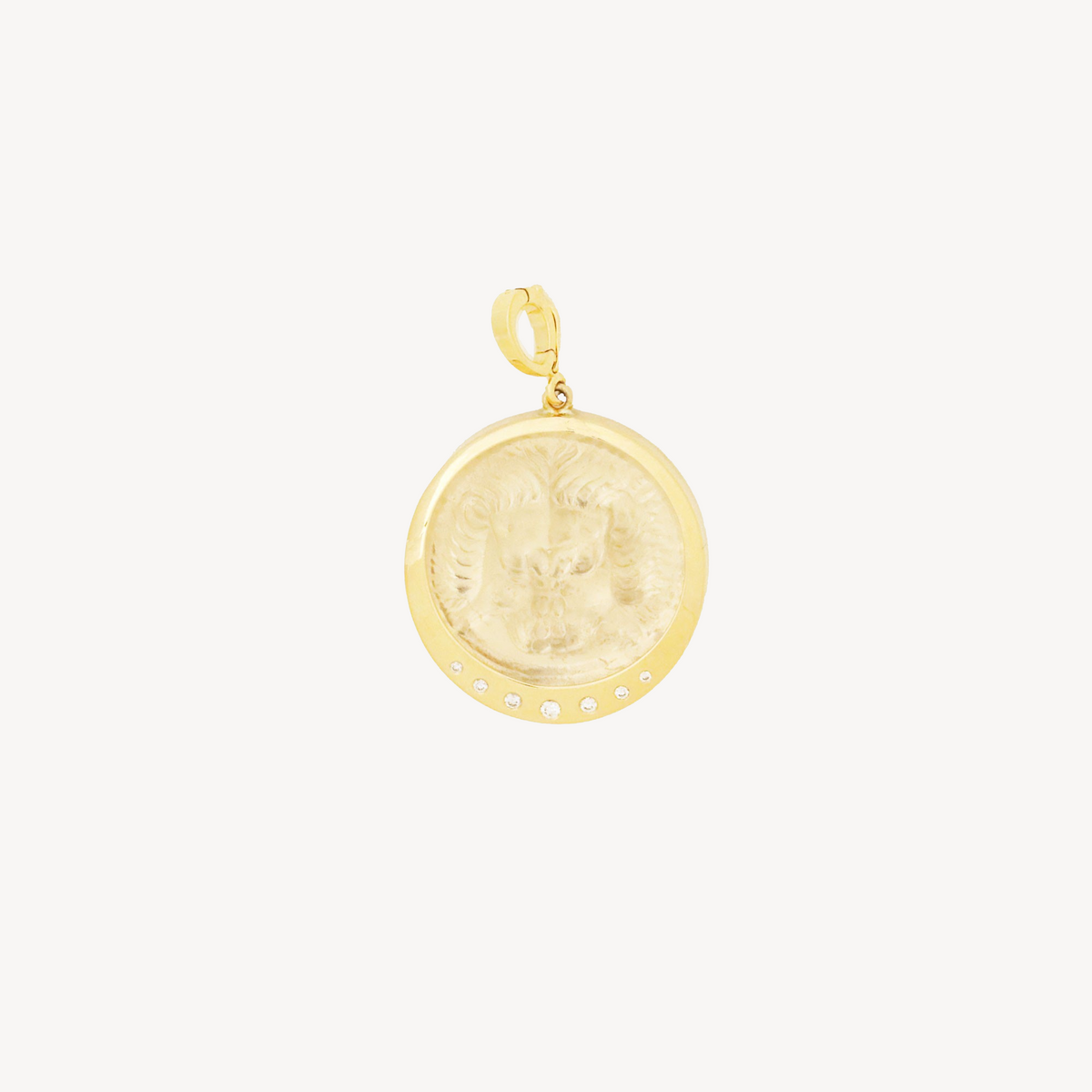 Charm Medium Lion Glass Coin