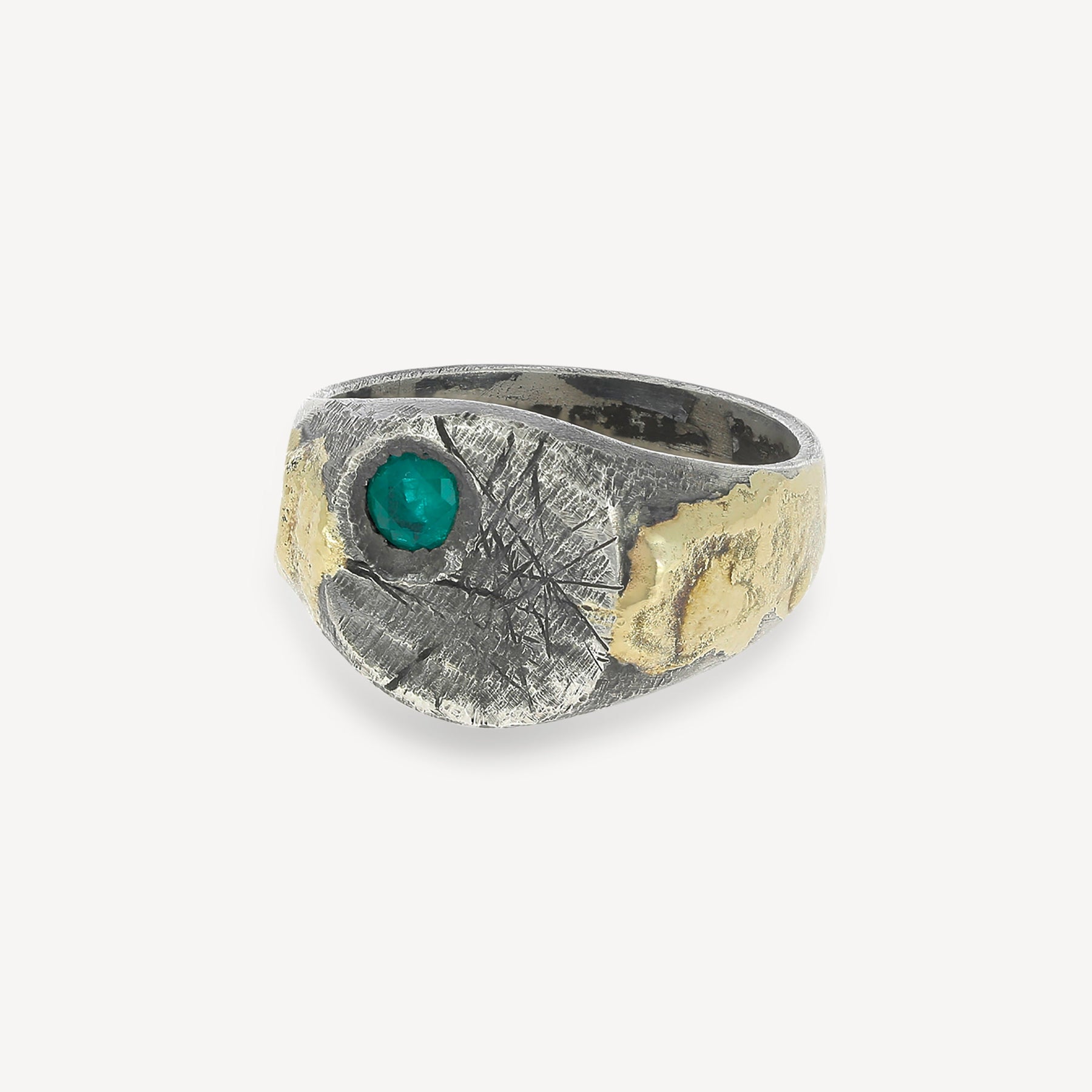 Gold Drips and Emerald Signet Ring