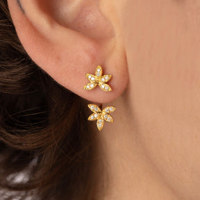 Yellow Gold Large Leaves Earring