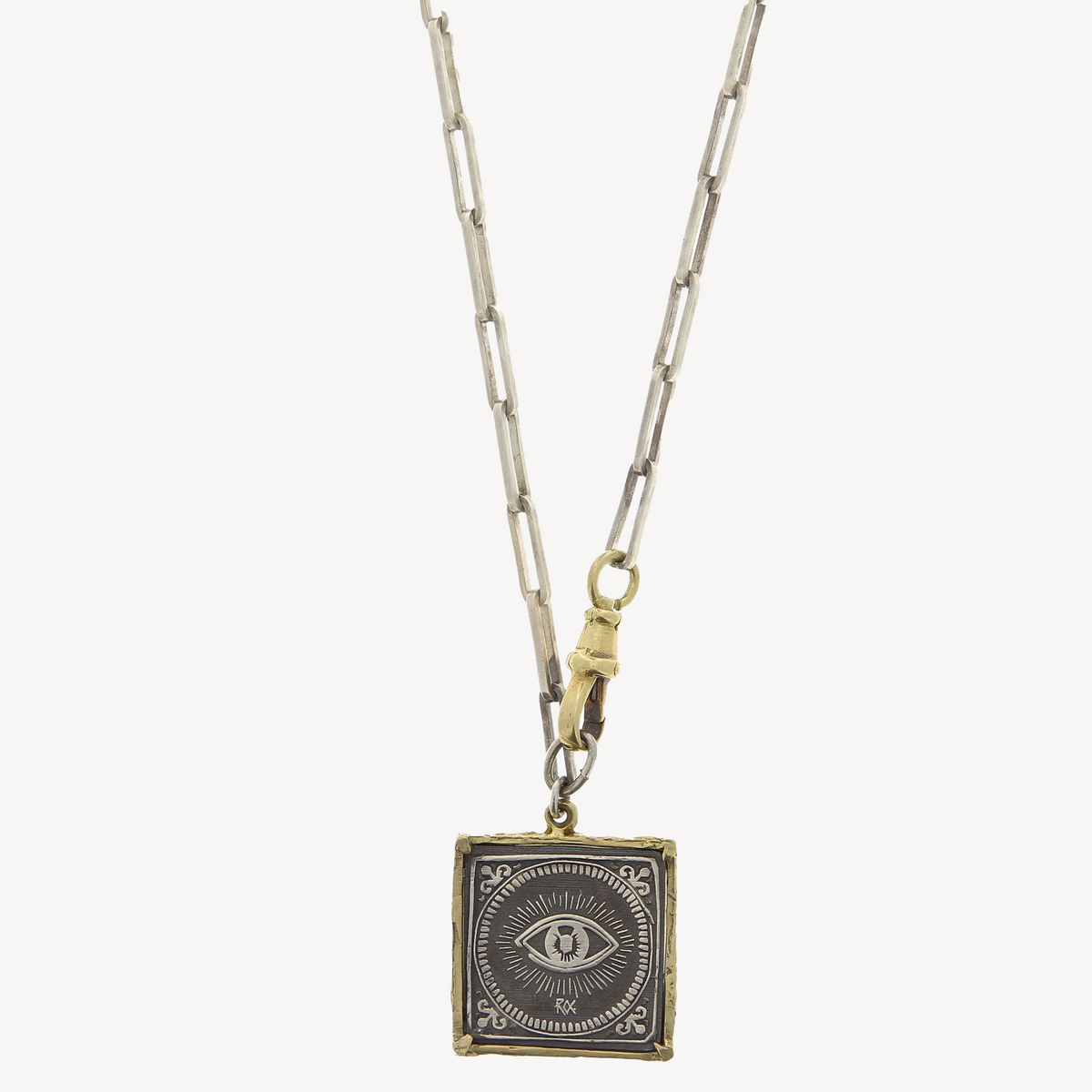 Silver and Gold Amulette Oeil Necklace