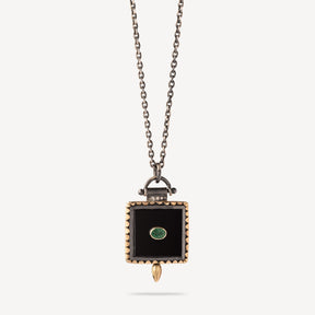 Cuadro onyx and emerald necklace