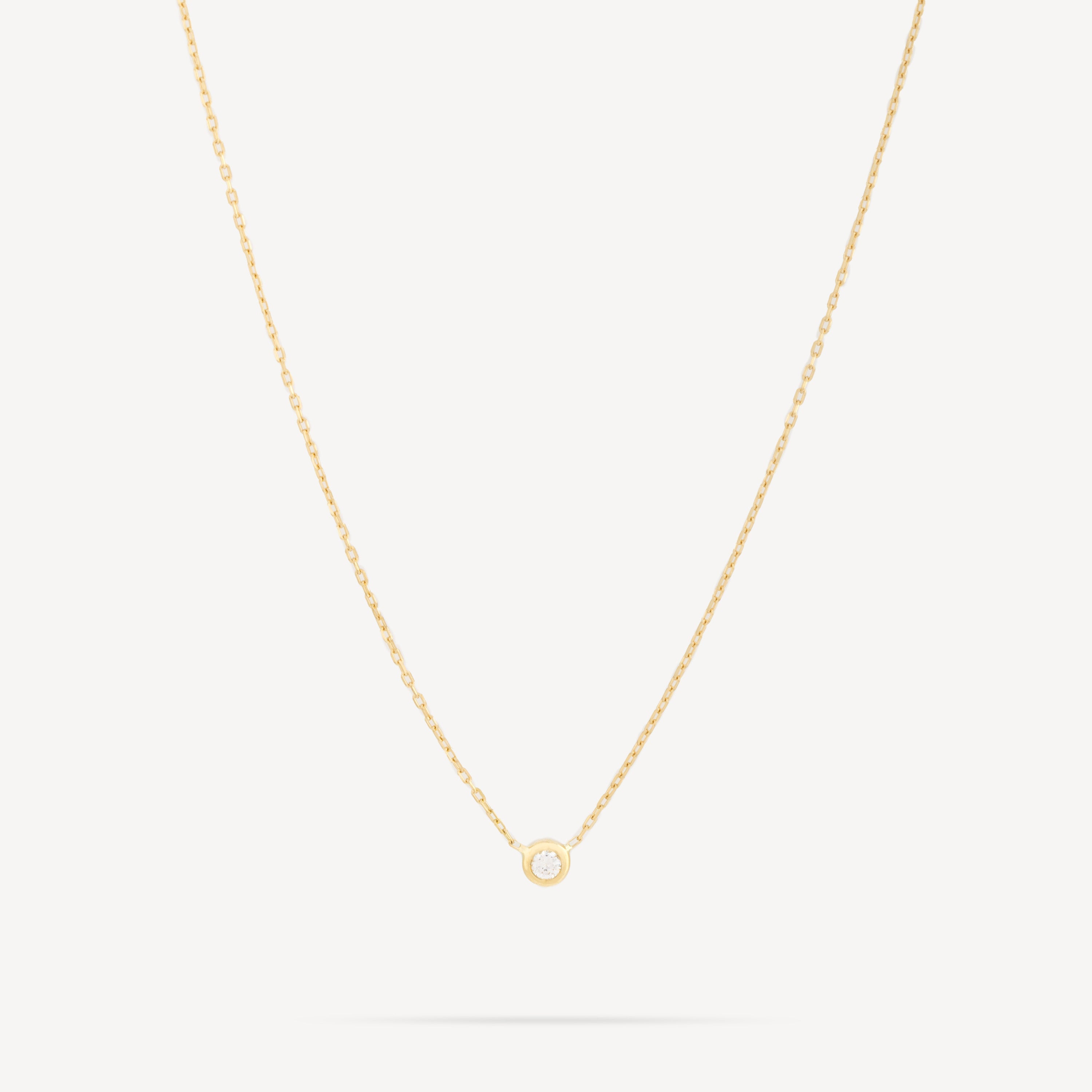 Dot Diamond Yellow Gold Necklace