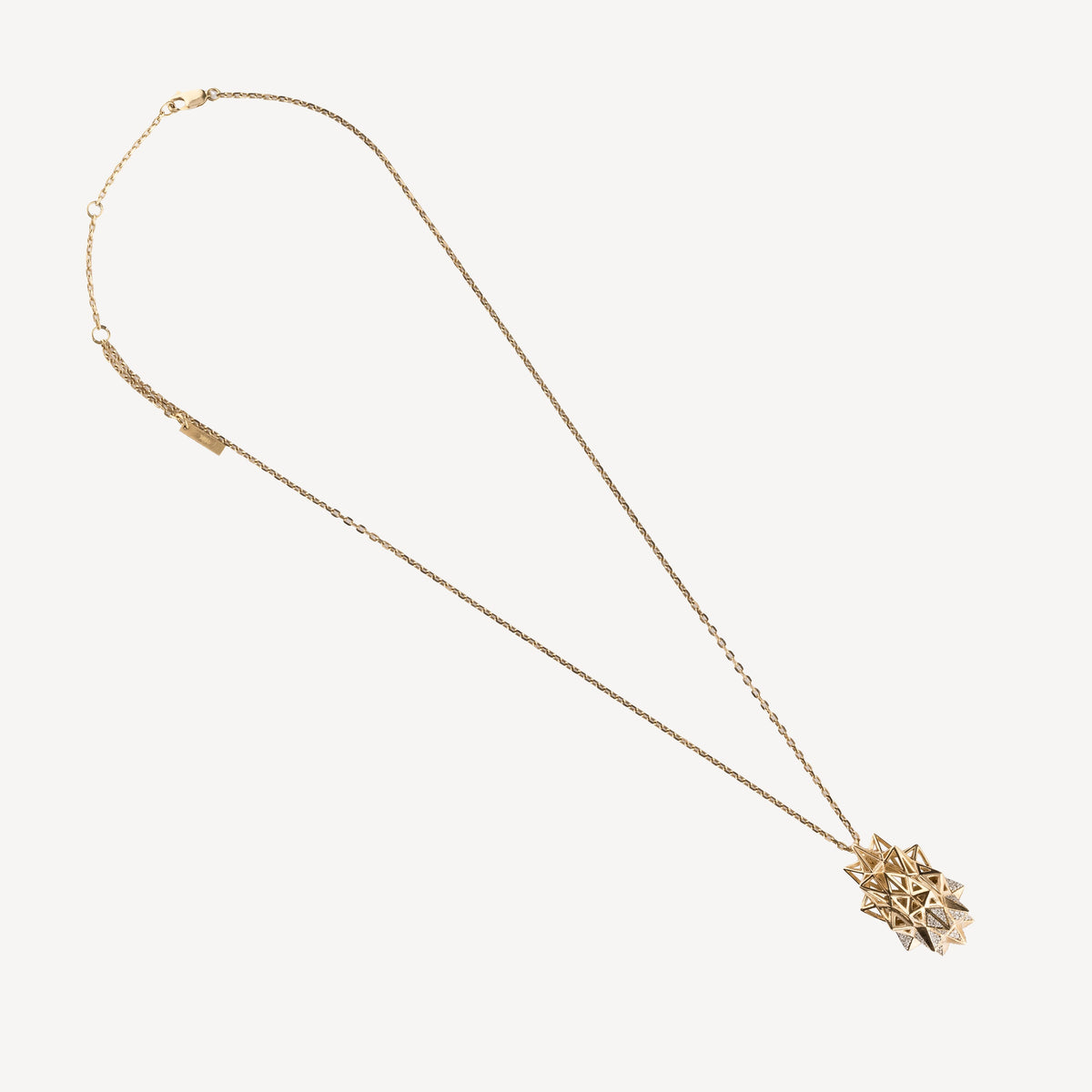 Stellated Diamond Gold Flatback Necklace