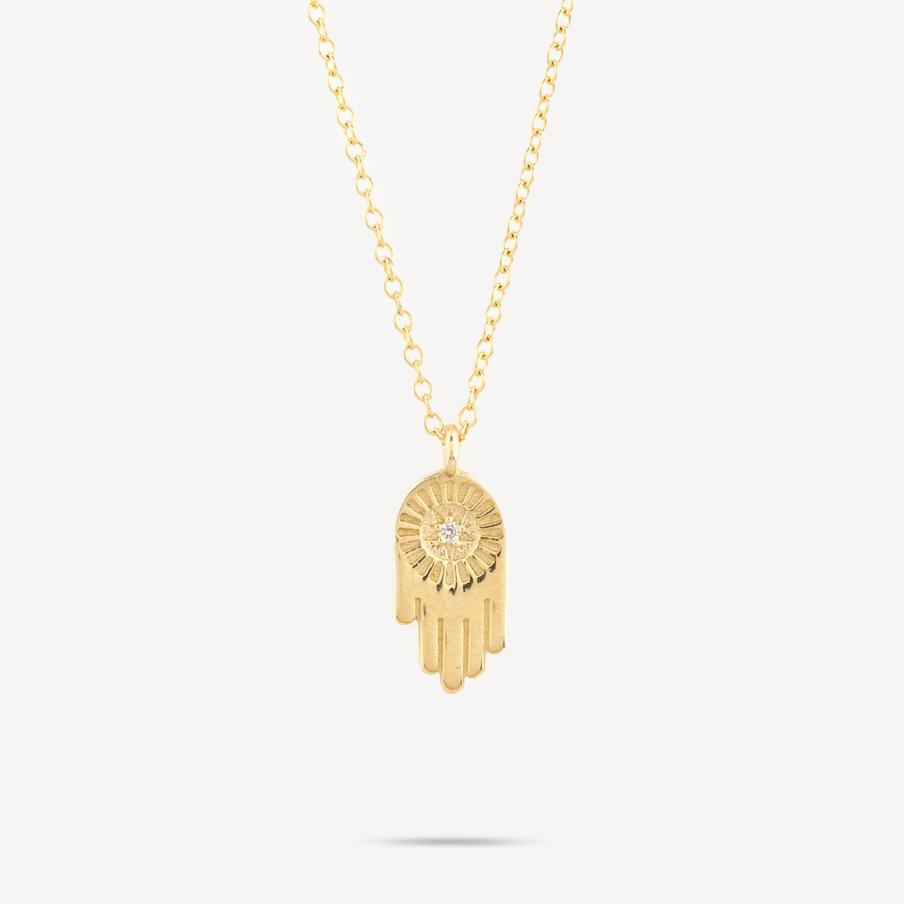 Golden Hamsa Diamond Necklace