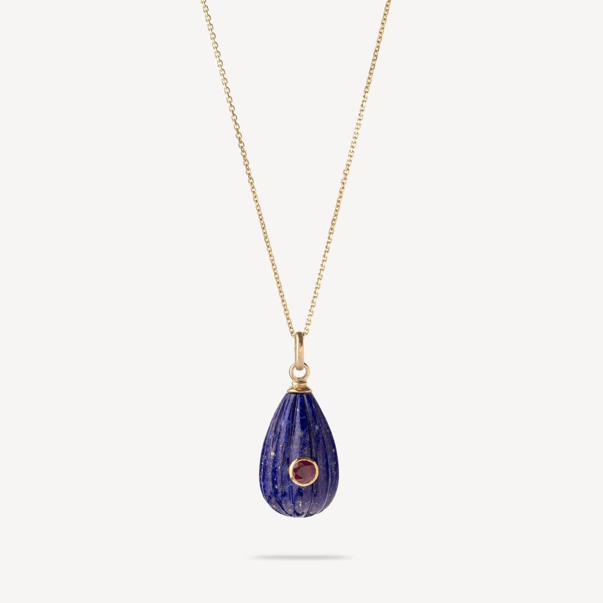 Lapis gold and ruby necklace