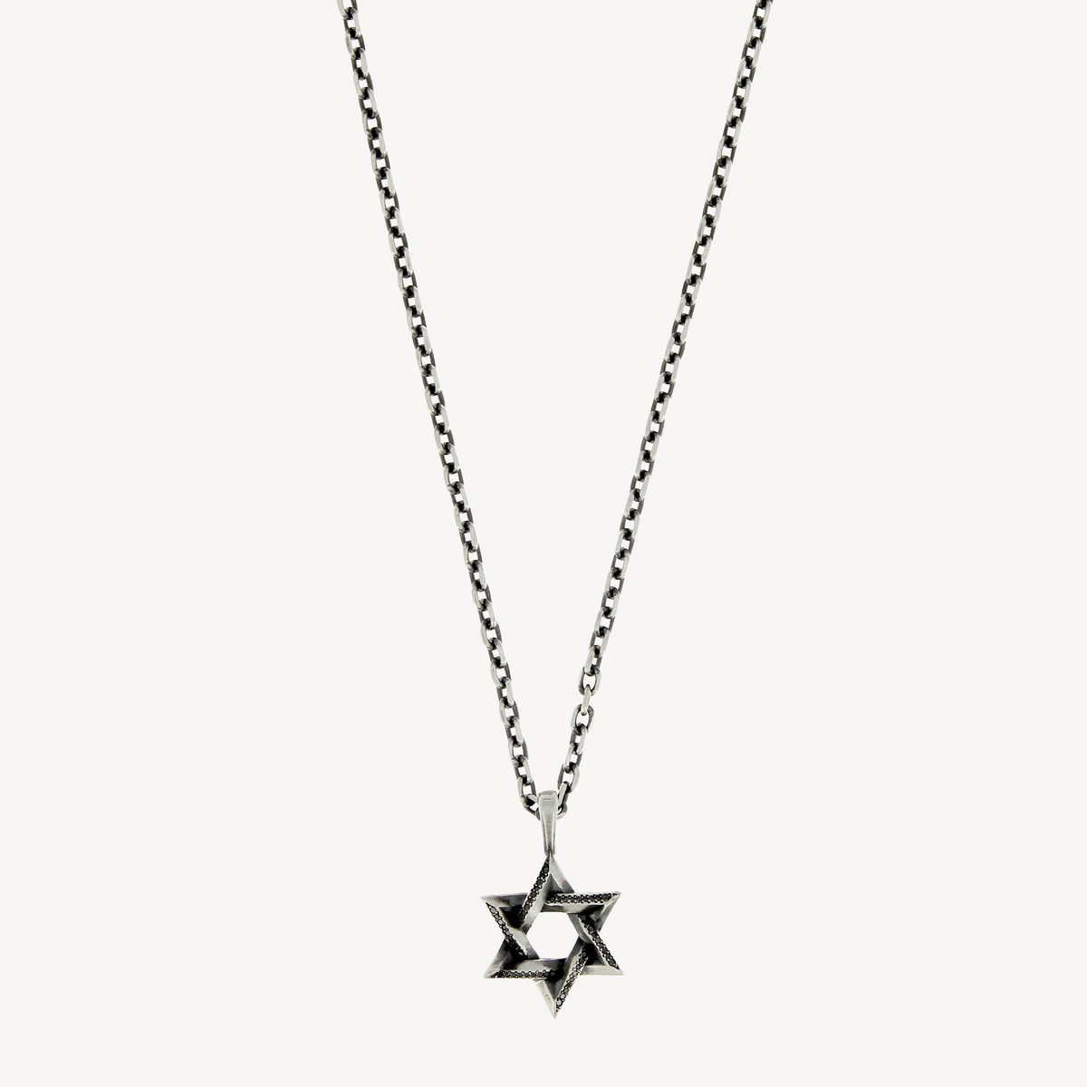 Black Diamond Silver Small Star Necklace