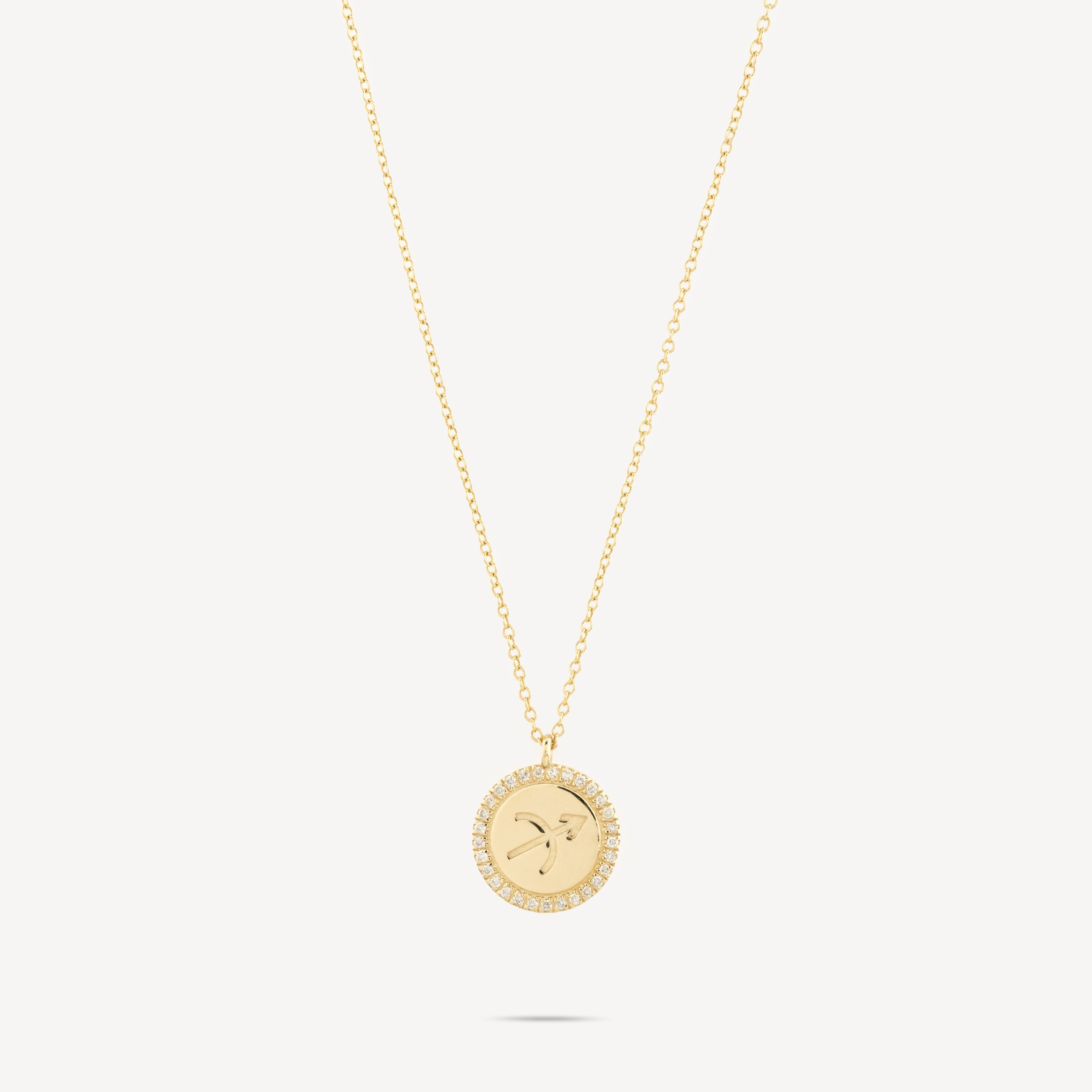Sagittarius Zodiac Medal Diamond Necklace