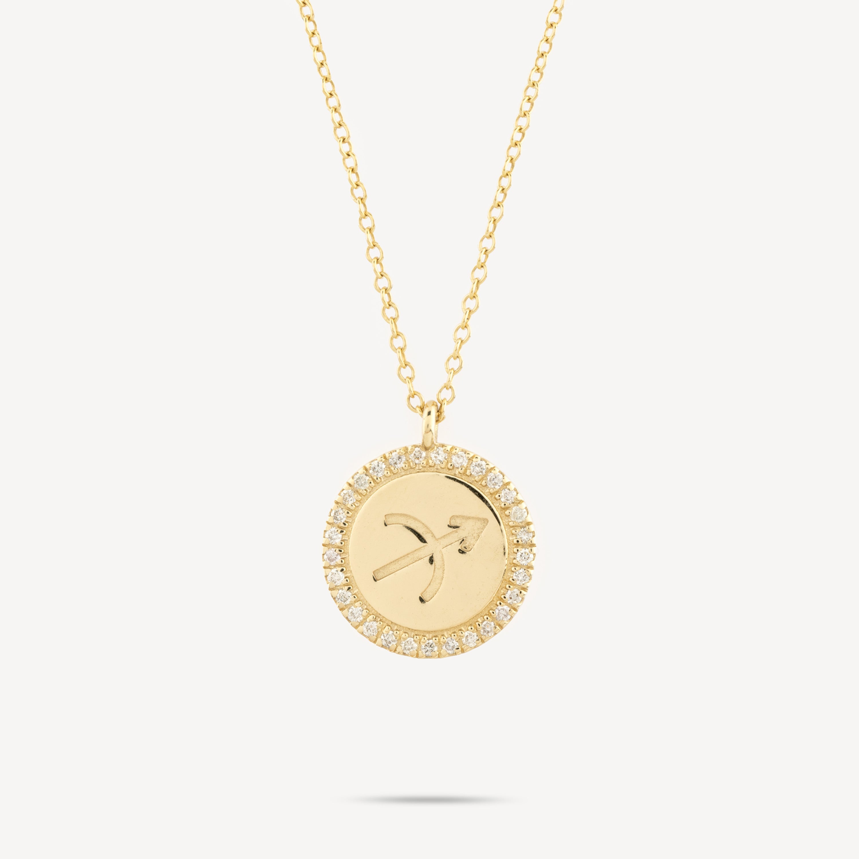 Sagittarius Zodiac Medal Diamond Necklace