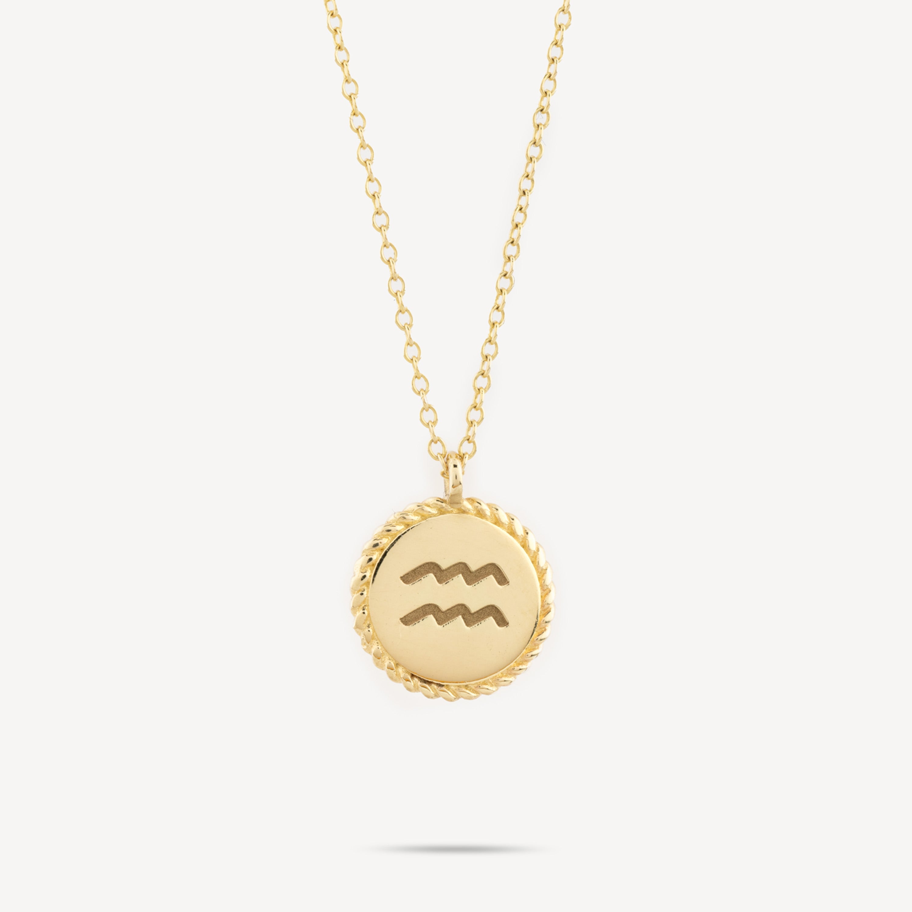 Aquarius Zodiac Medal Necklace