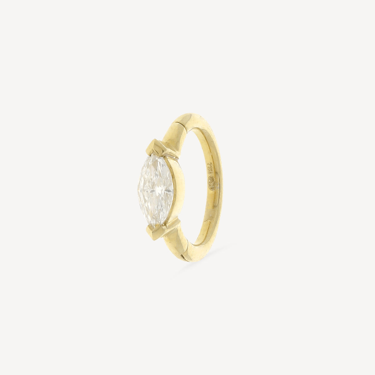 6.5mm 4.5x2mm marquise yellow gold hoop