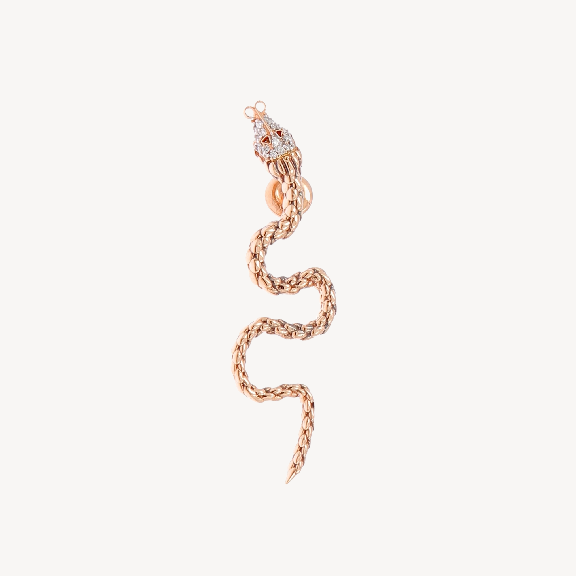 Curved snake earring