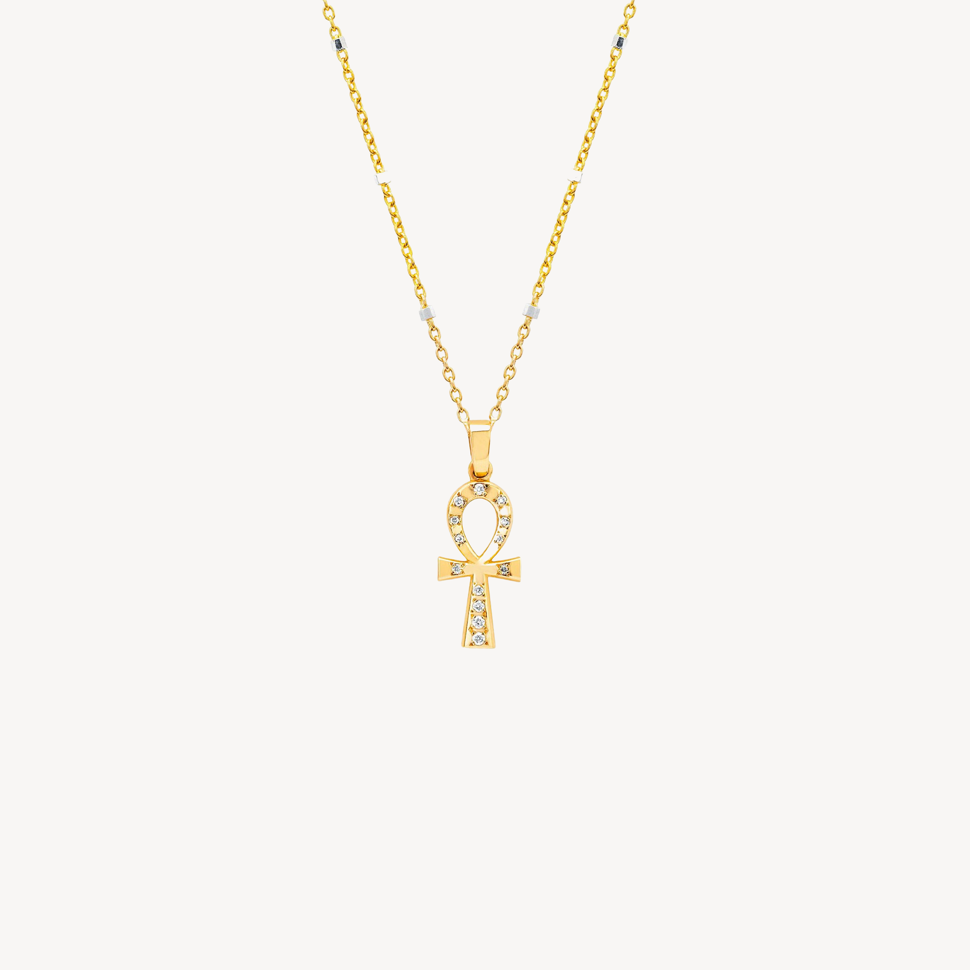 Diamond Eternal Ankh Cross Necklace