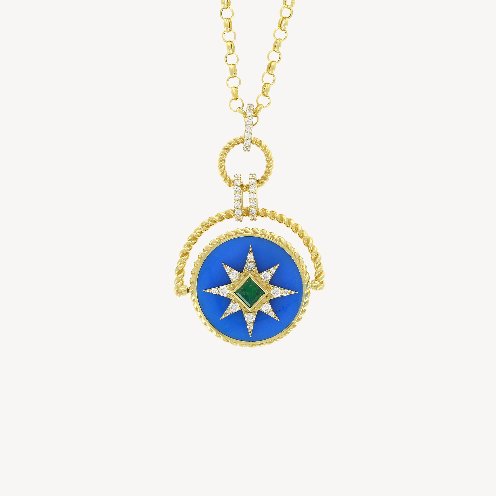 Double Sided Spin Pendant Necklace
