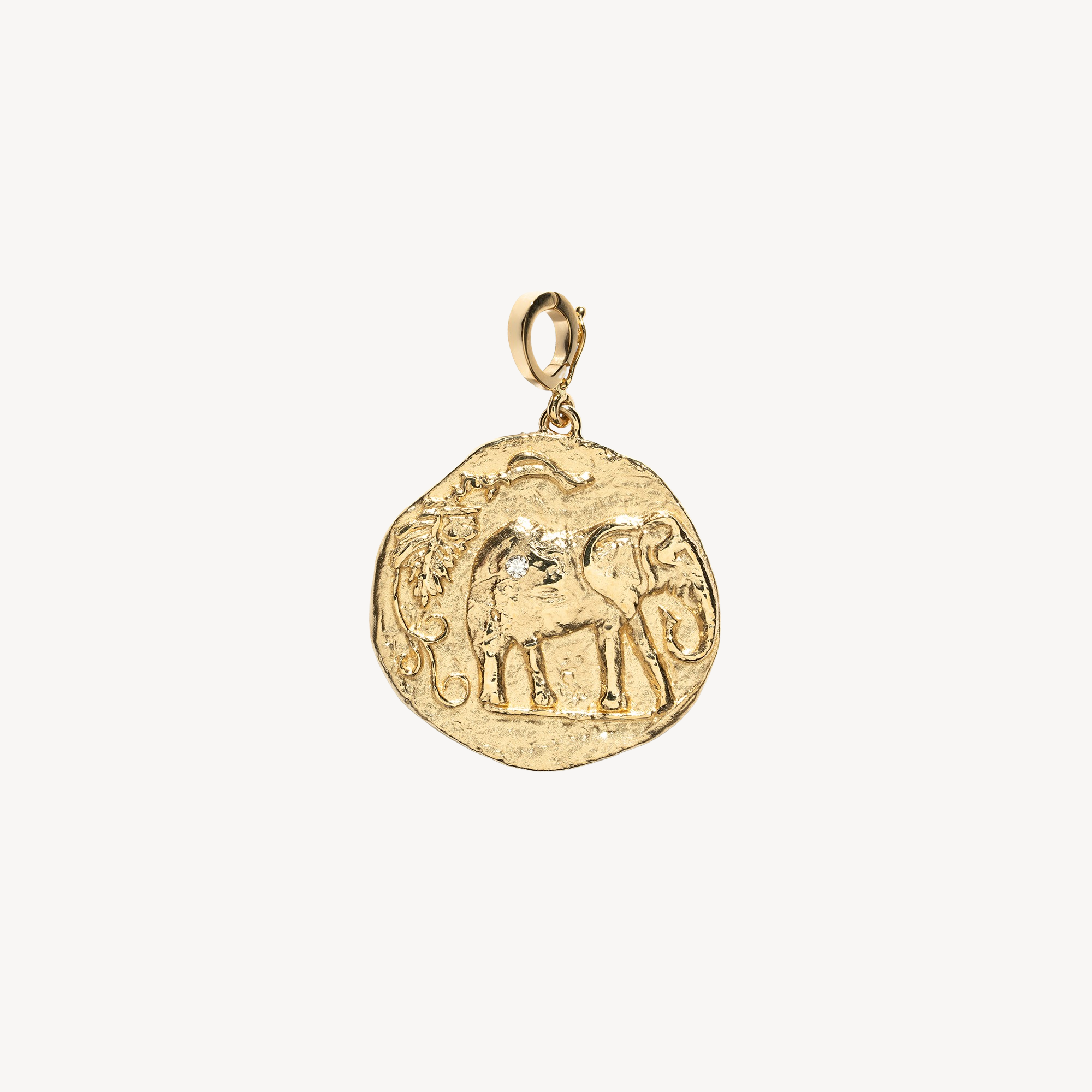 Elefante Large Diamond Coin Charm