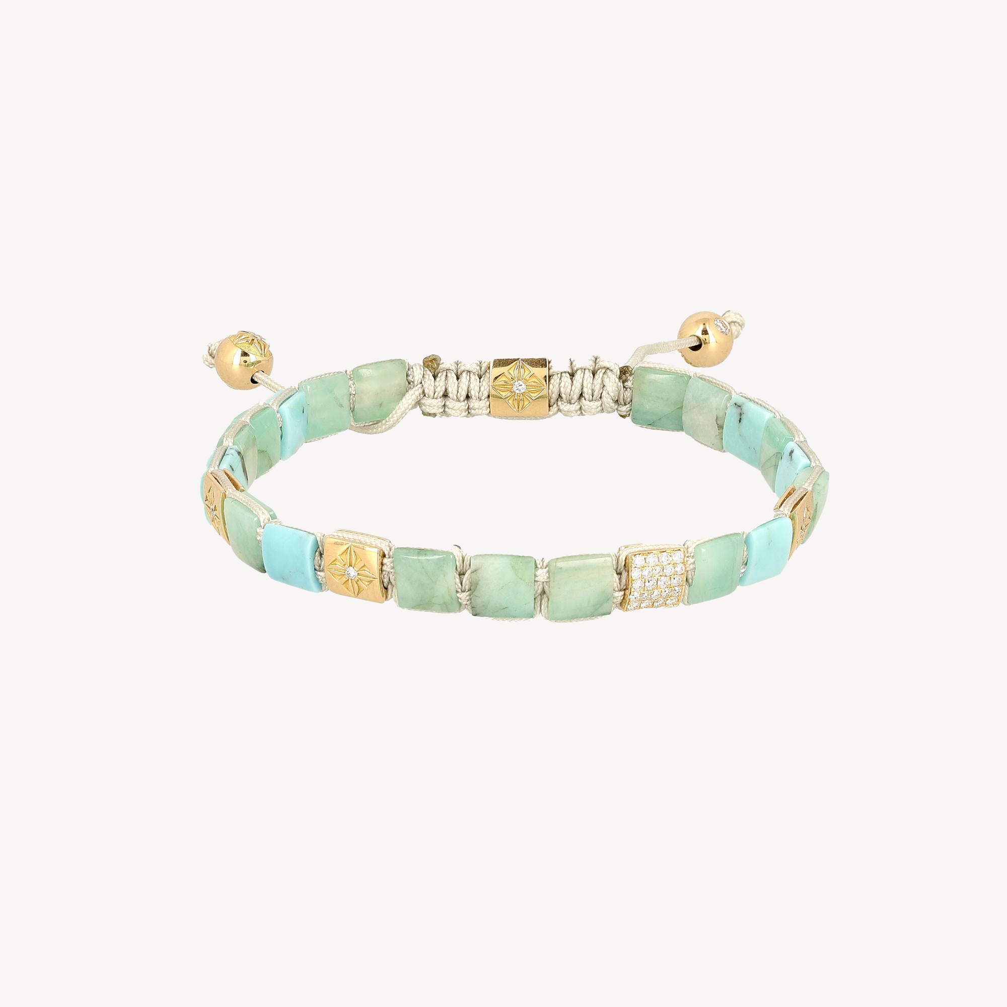 Emerald, Turquoise and White Diamond Bracelet