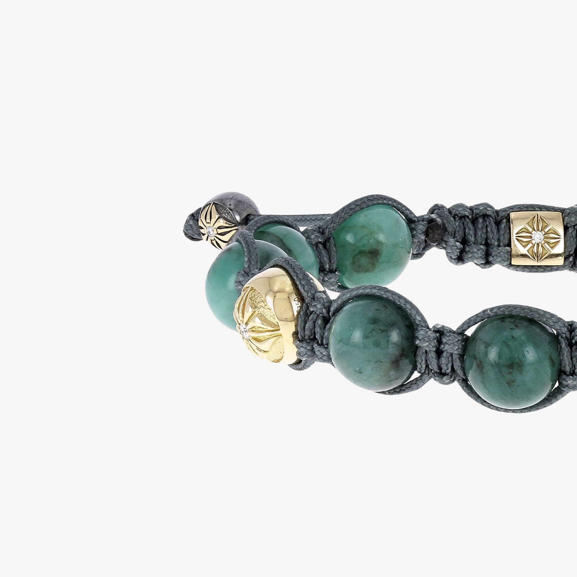 Emerald and Faceted Black Diamond Bracelet