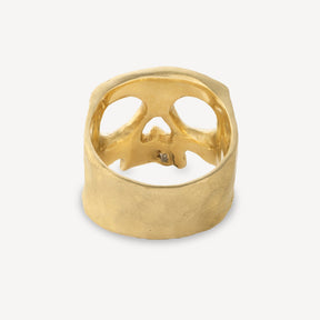 Extra small diamond snaggeltooth skull ring