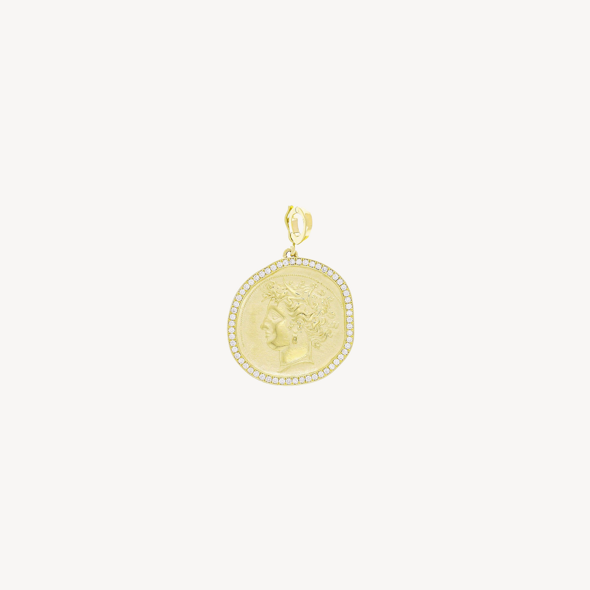 Goddess Large Pave Coin Charm