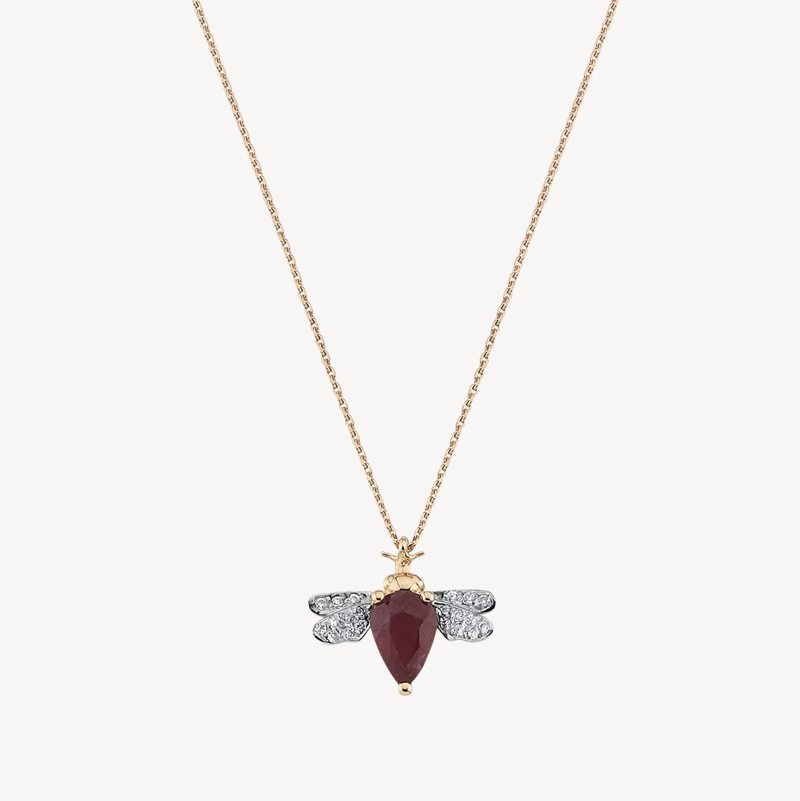 Honey Bee Necklace Ruby
