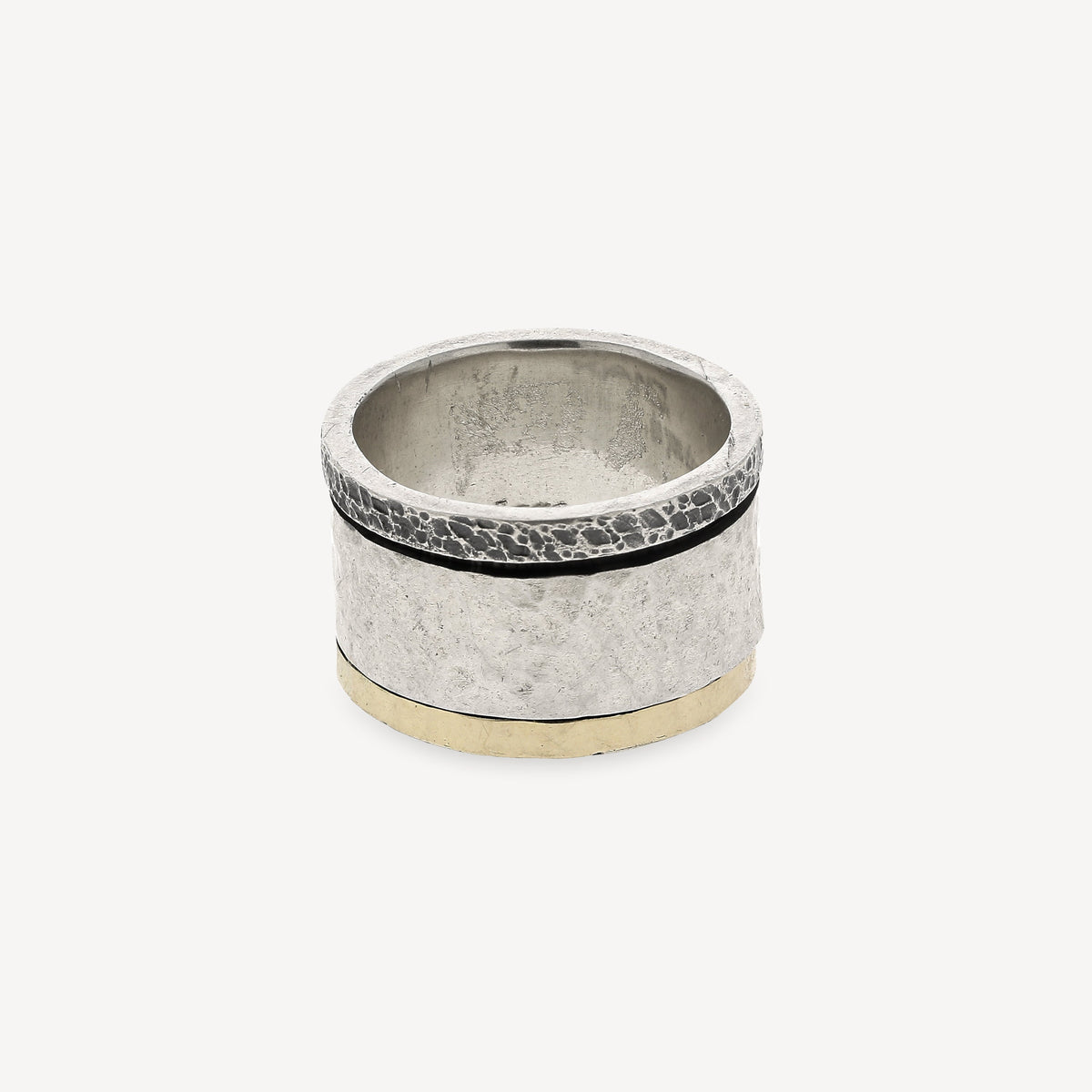Silver and Yellow Gold Ring