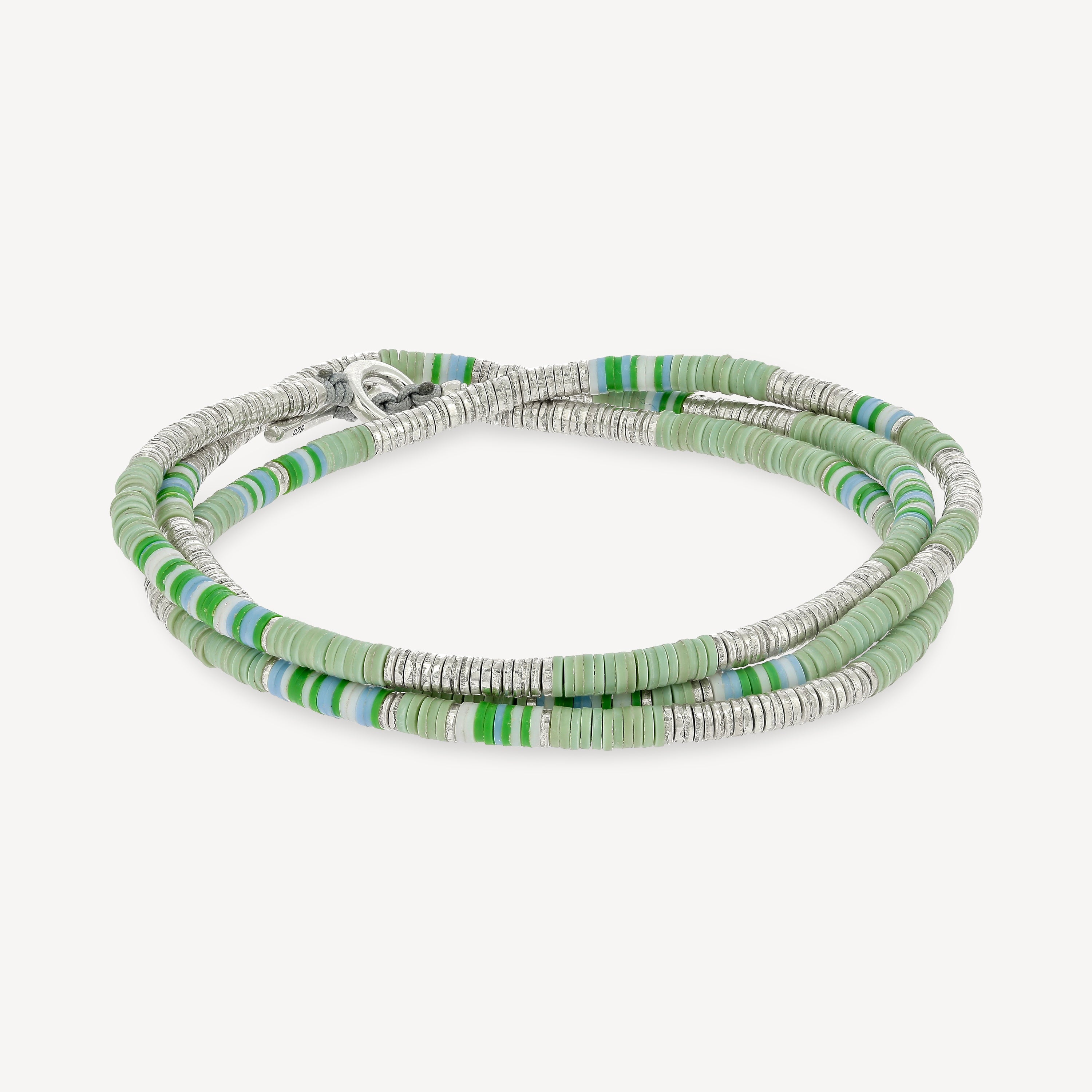 Komodo Triple Wrap Bracelet Green Pattern