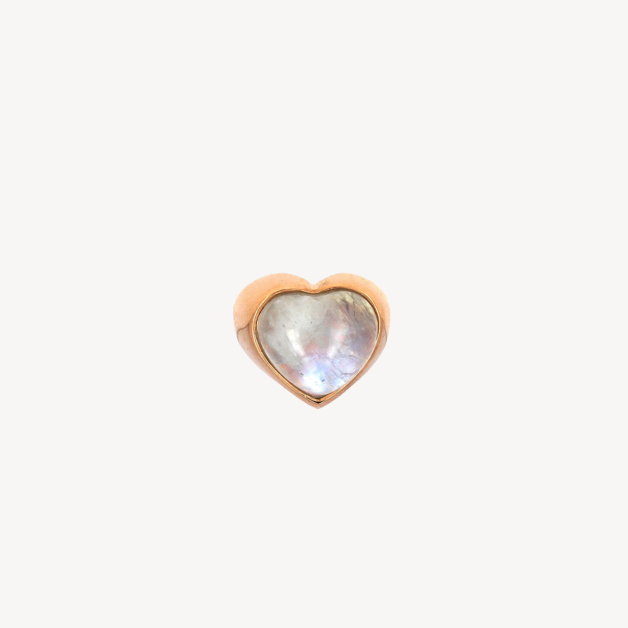 Large Bezel Moonstone Heart Ring