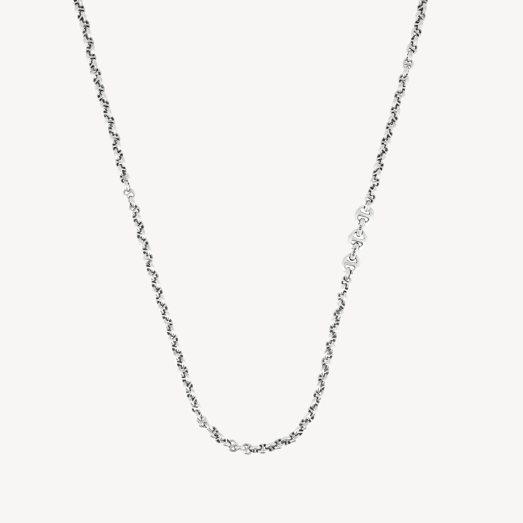 Link Necklace 5mm with White Diamonds