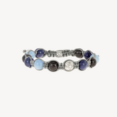 Milky Aquamarine, Blue and Grey Sapphire Bracelet