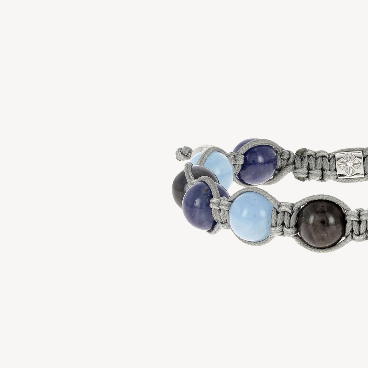 Milky Aquamarine, Blue and Grey Sapphire Bracelet