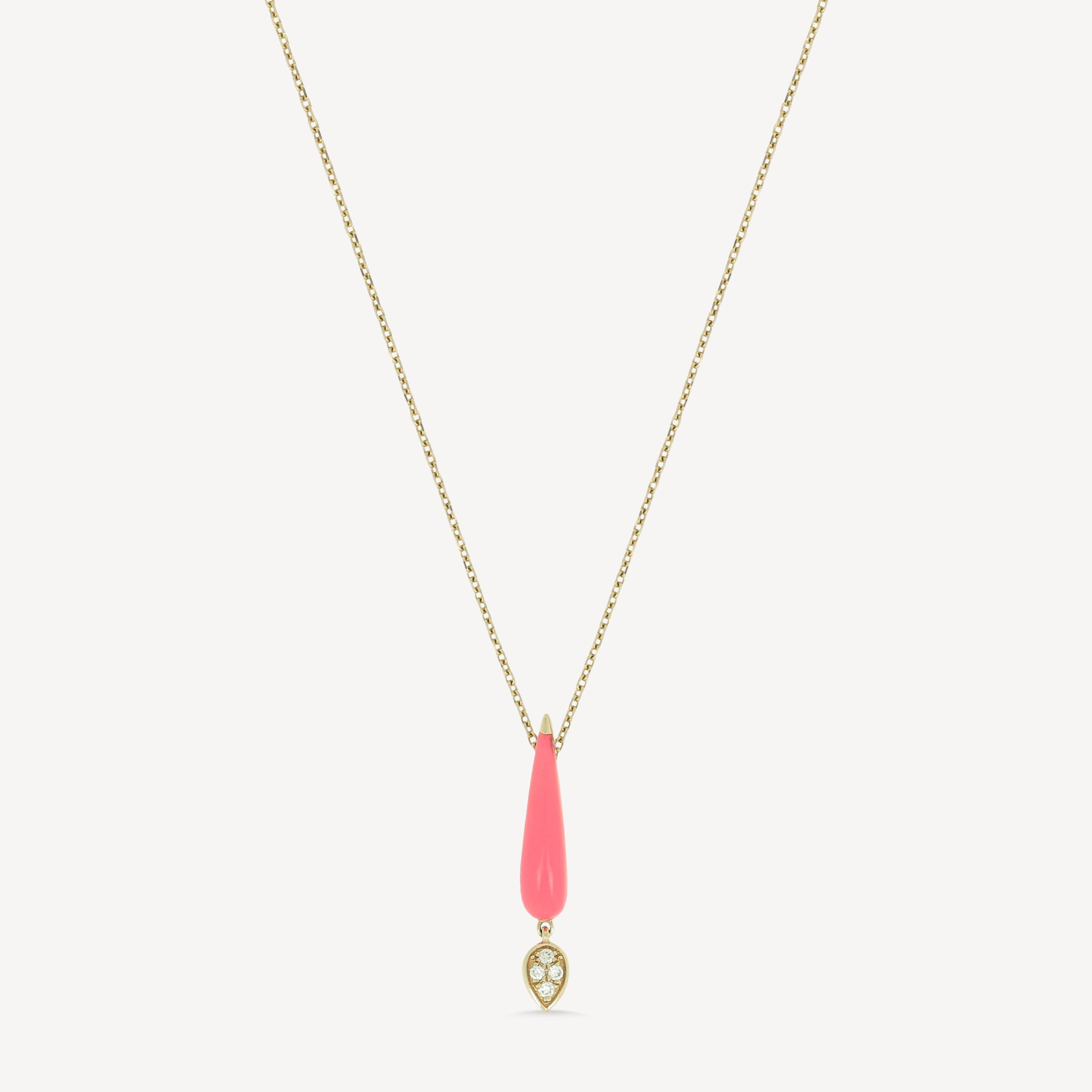 Mini Drop Necklace in Neon Pink