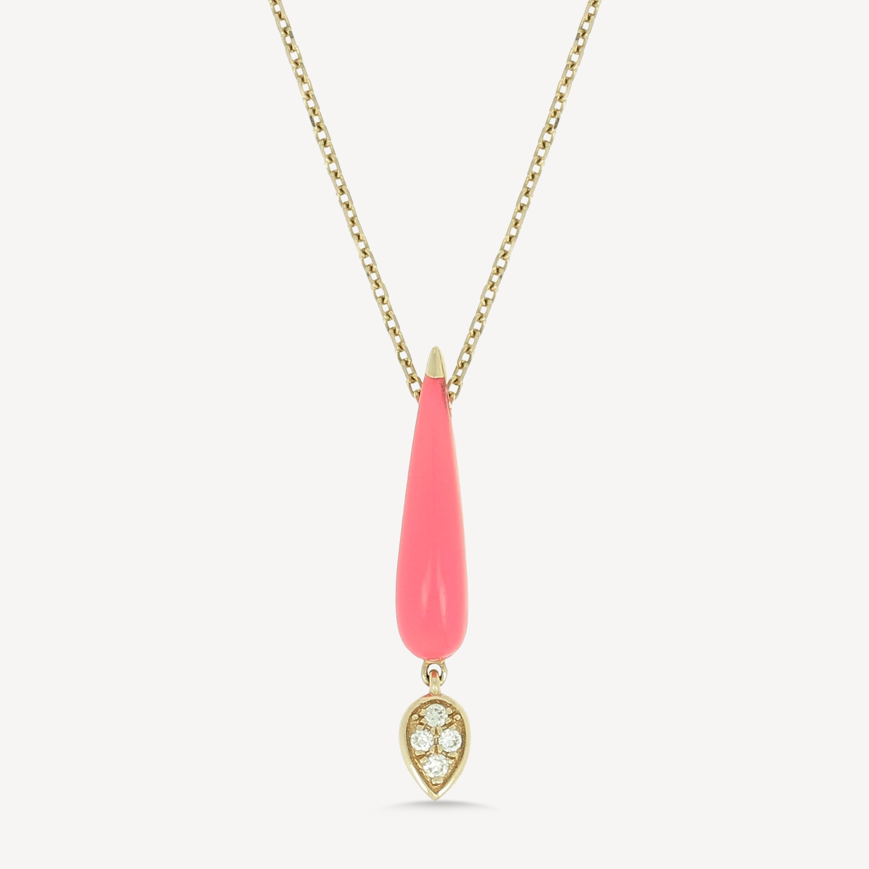 Mini Drop Necklace in Neon Pink