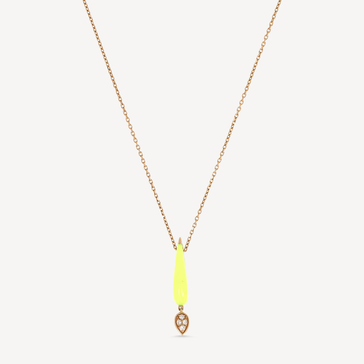 Mini Drop Necklace in Neon Yellow