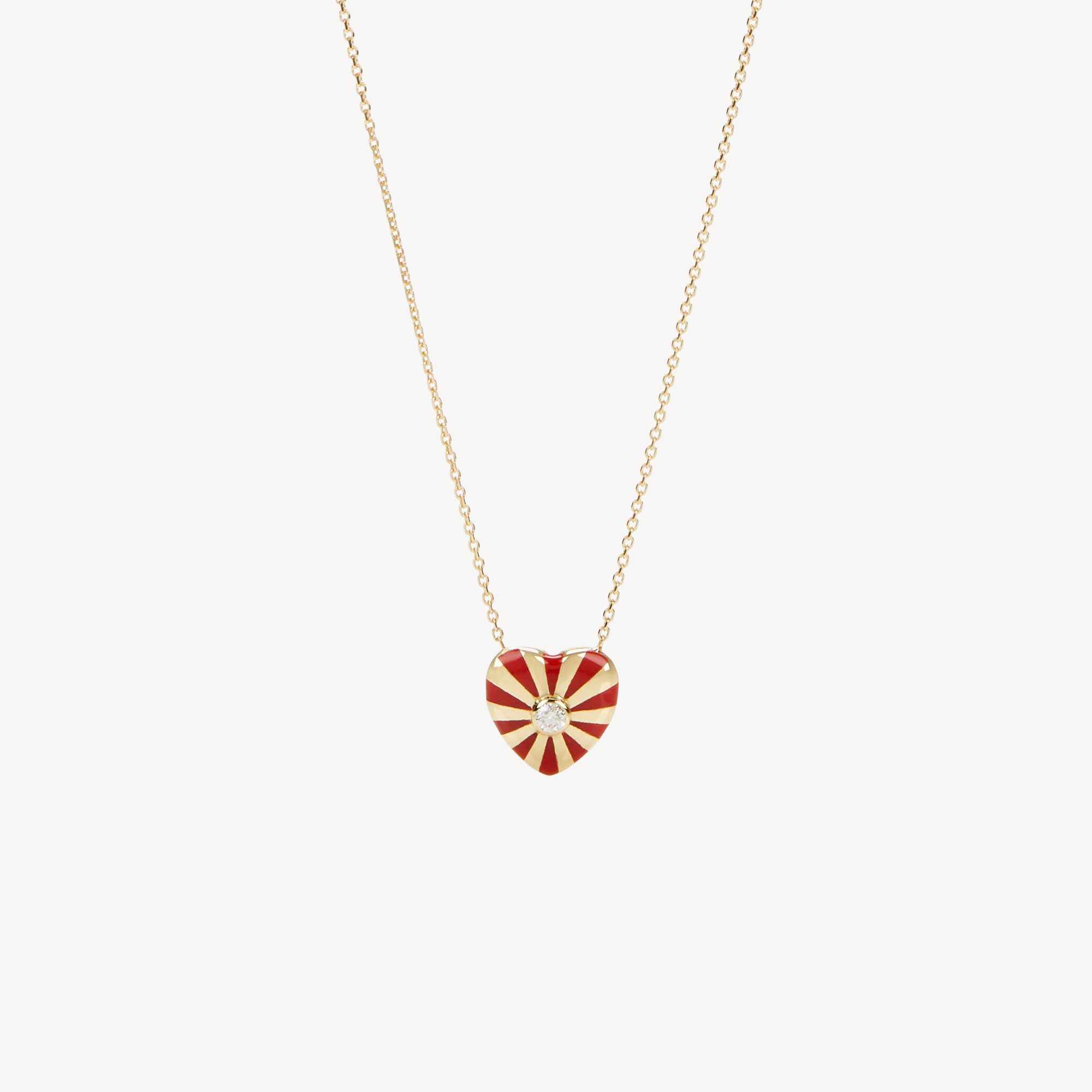 Mini Mila Heart Red Enamel Necklace