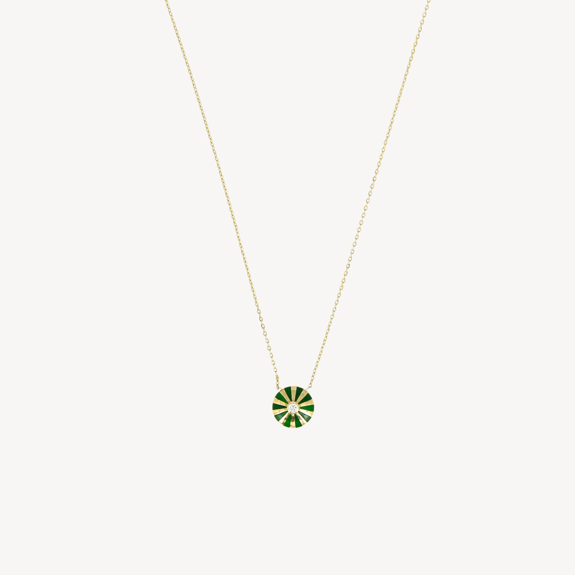 Mini Mila Sun Green Enamel Necklace