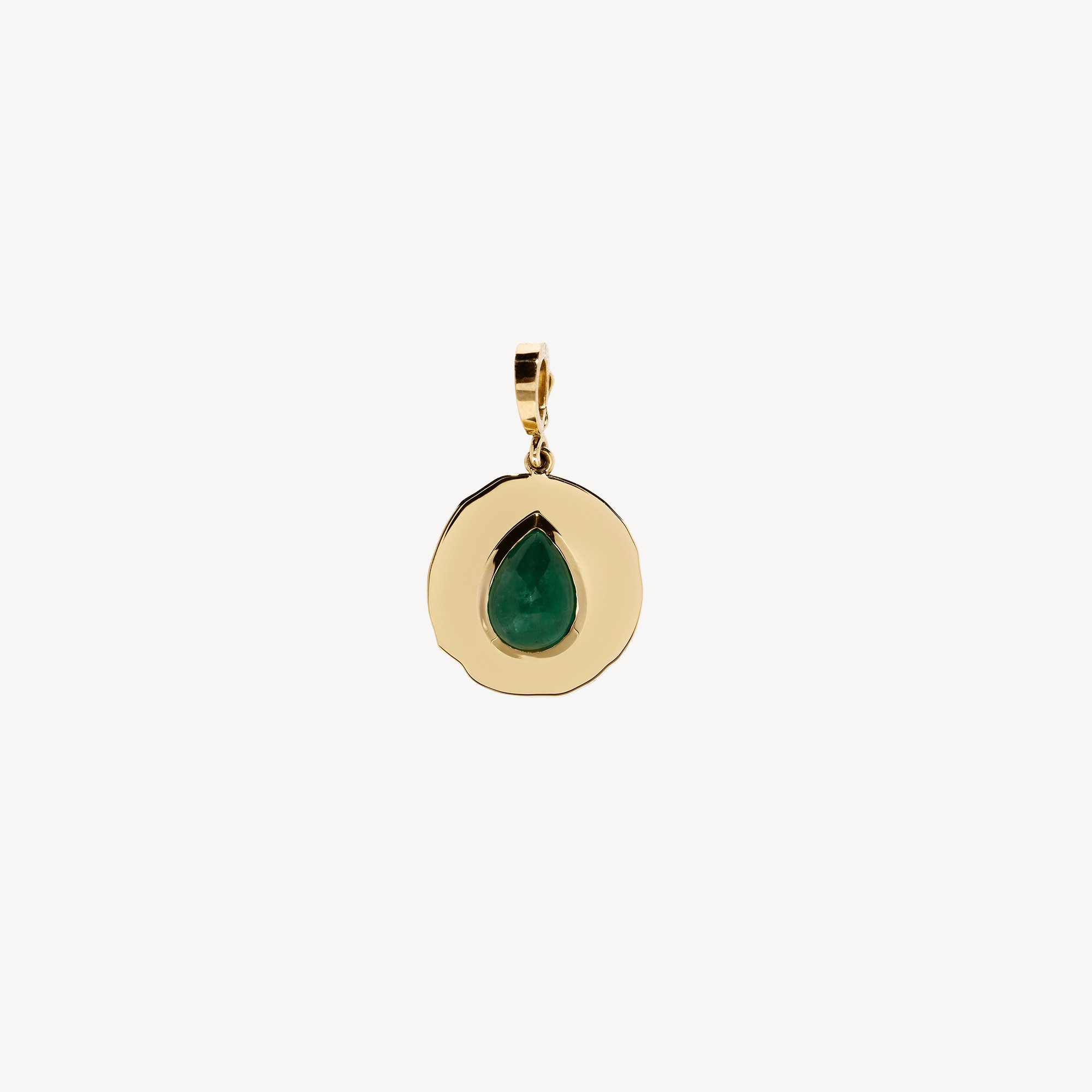 Modern Byzantine Emerald Small Coin Charm