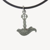Kartika dragon with black diamond pave necklace