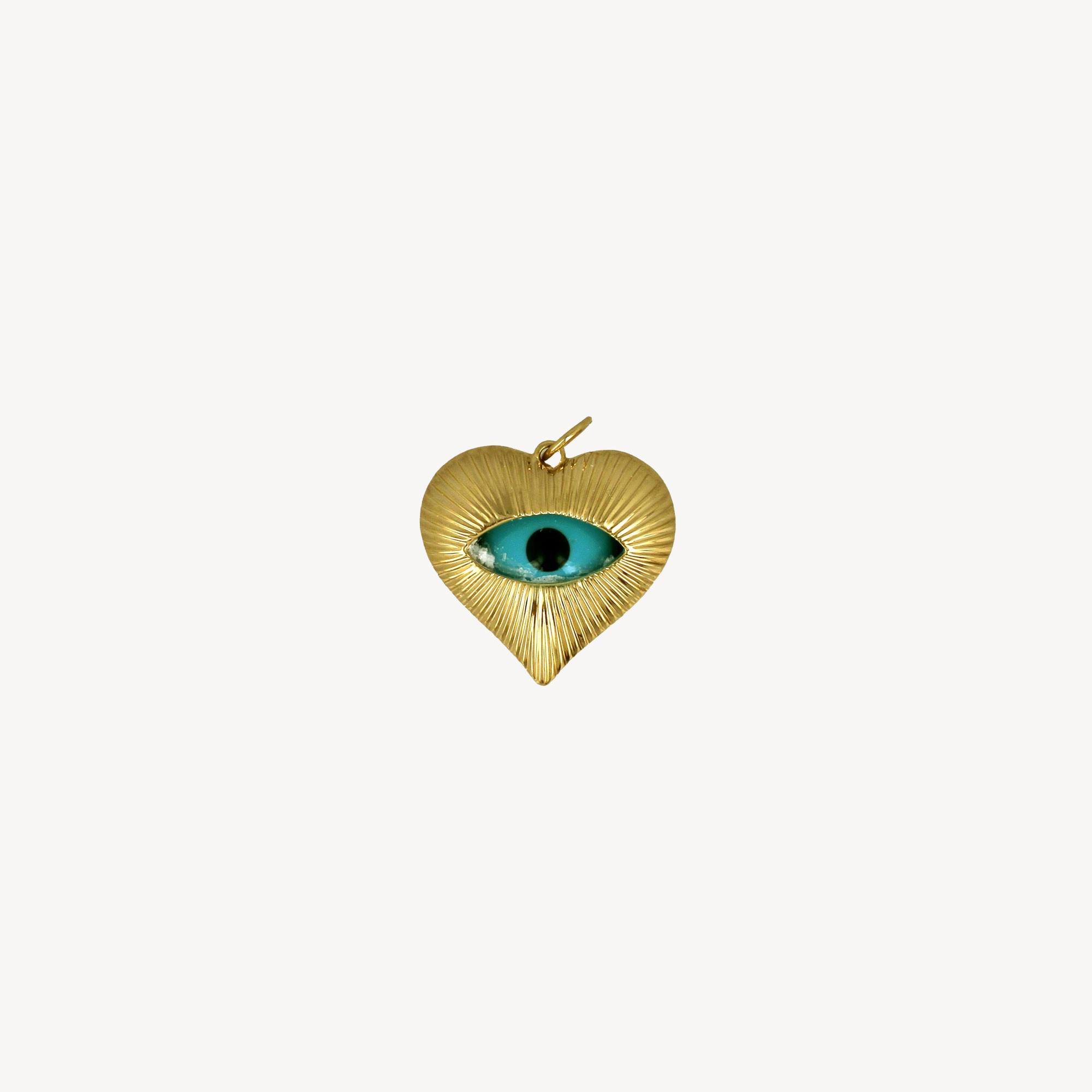 Open Turquoise Eye Heart Charm