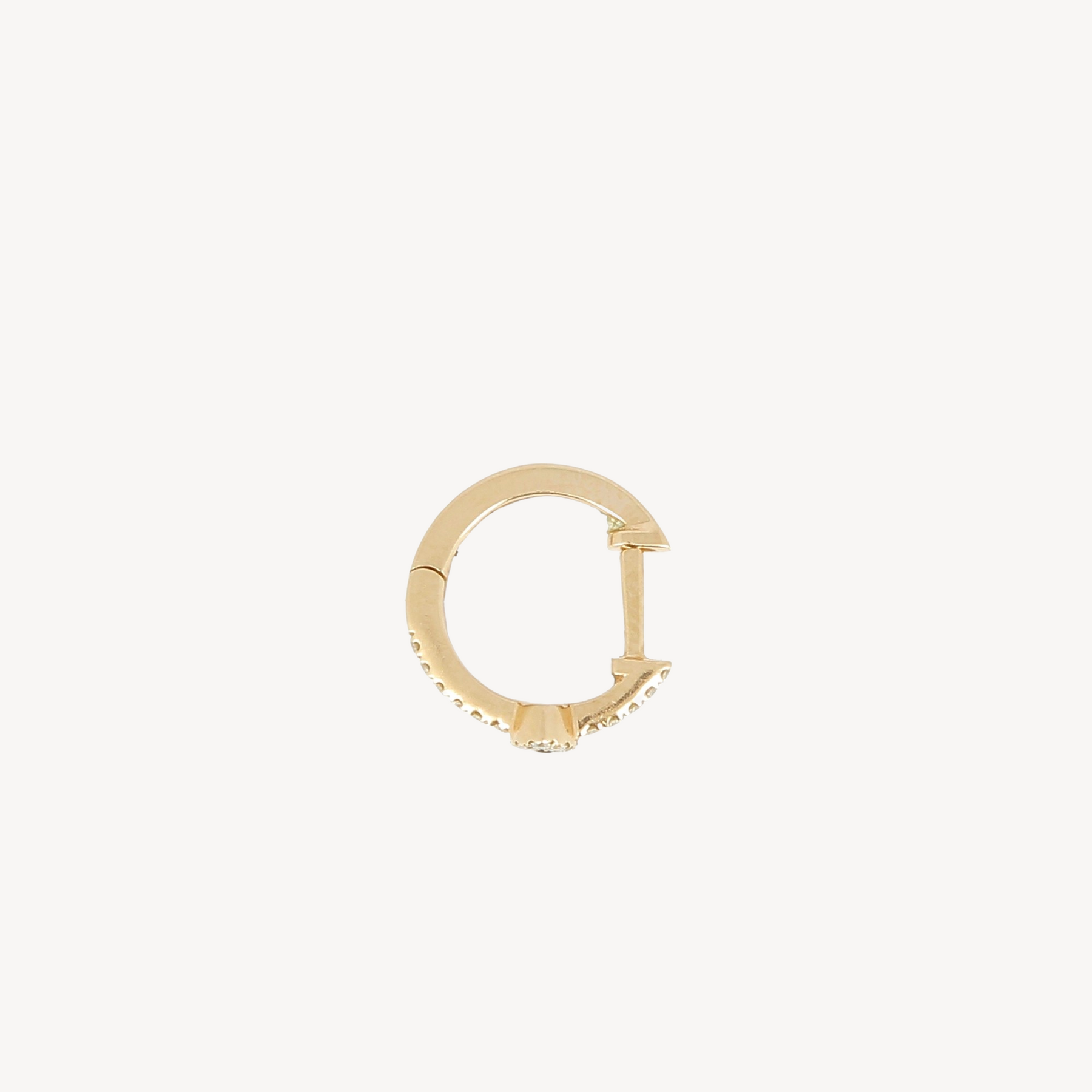 Pave diamond hoop with eye rose gold