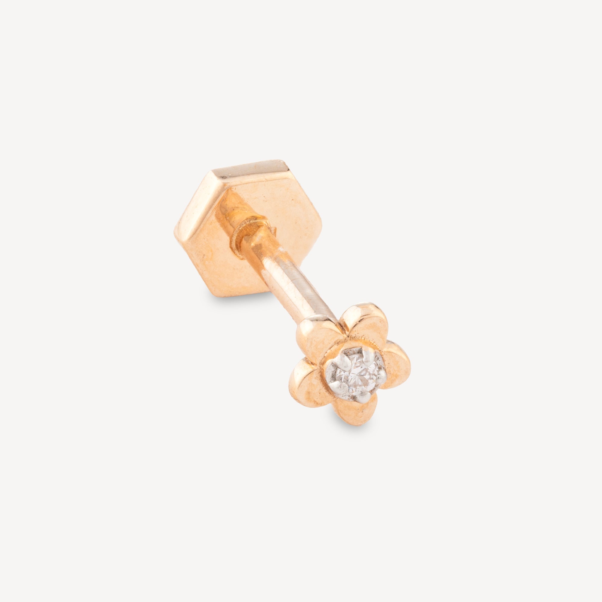 8mm Baby Daisy Diamond Rose Gold Piercing
