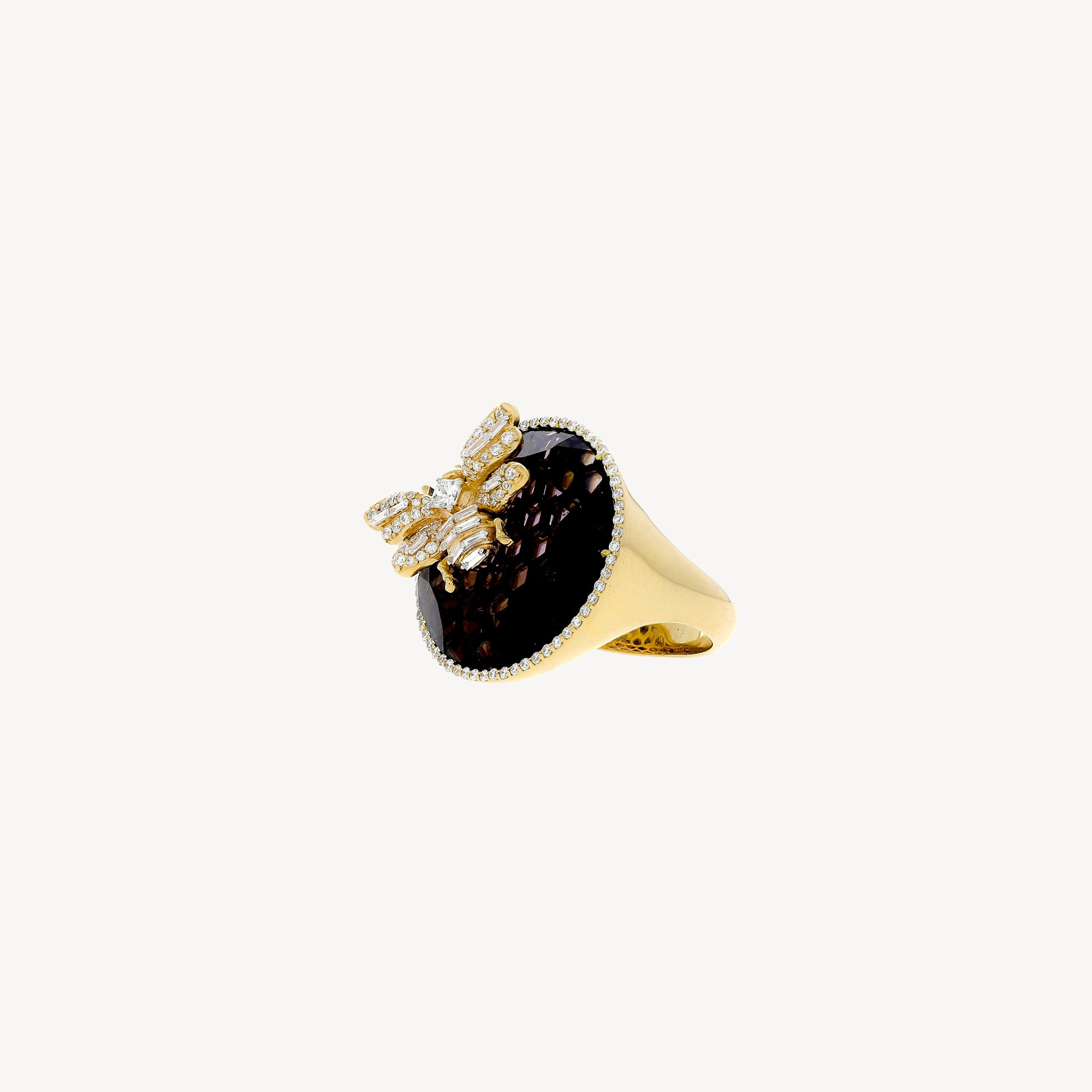 Queen Bee Amethyst Diamond Rose Gold Ring