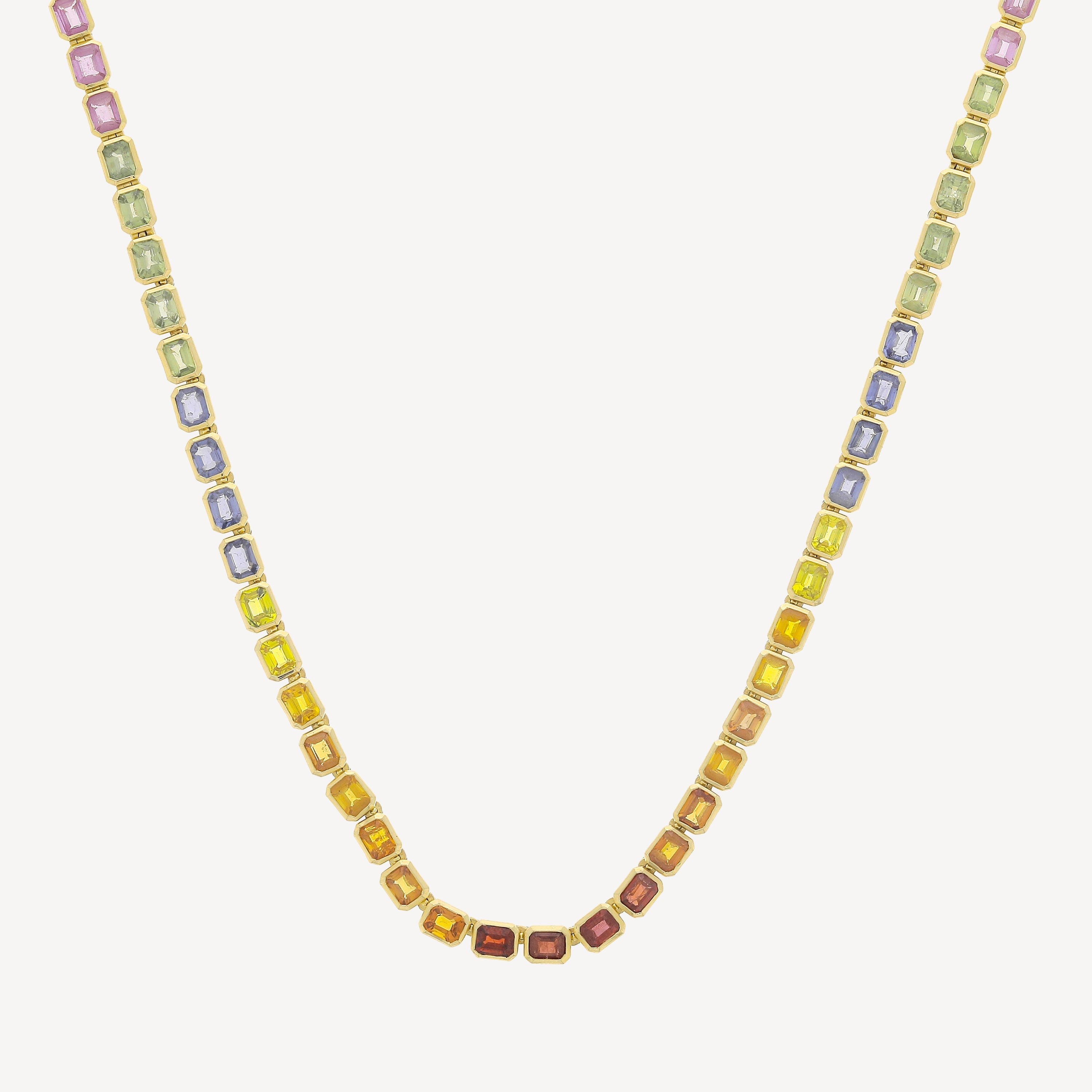 Rainbow Sapphires Riviere Necklace