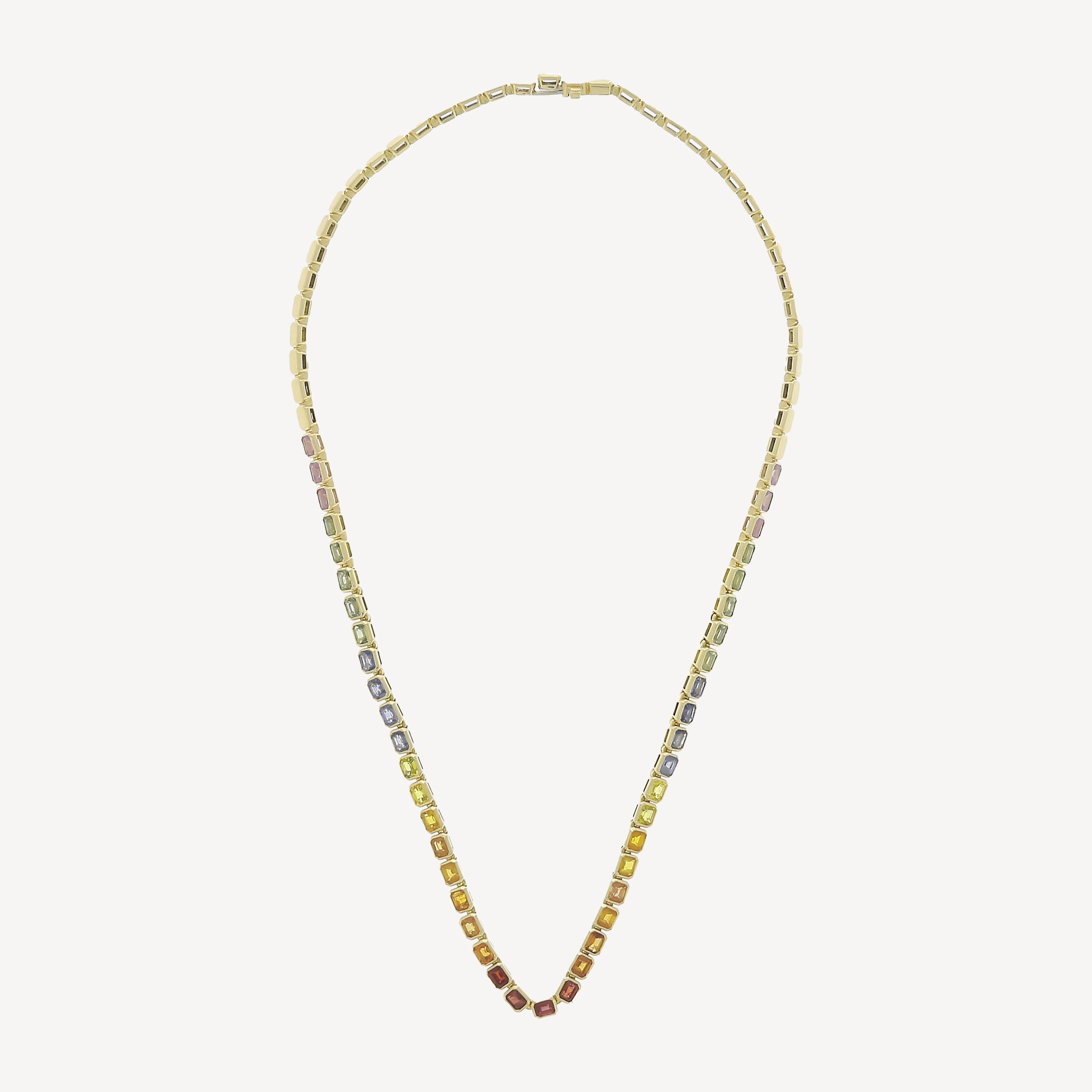 Rainbow Sapphires Riviere Necklace
