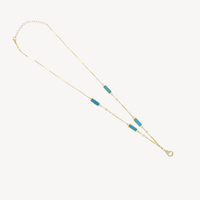Rectangle turquoise necklace with clip charm