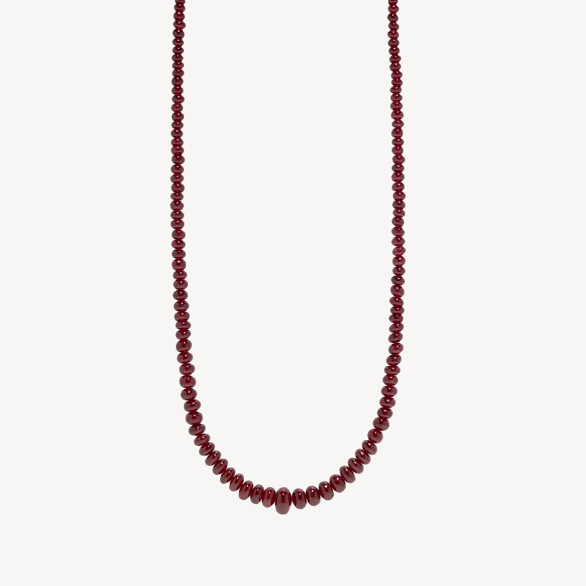 Rich Ruby Bead Necklace