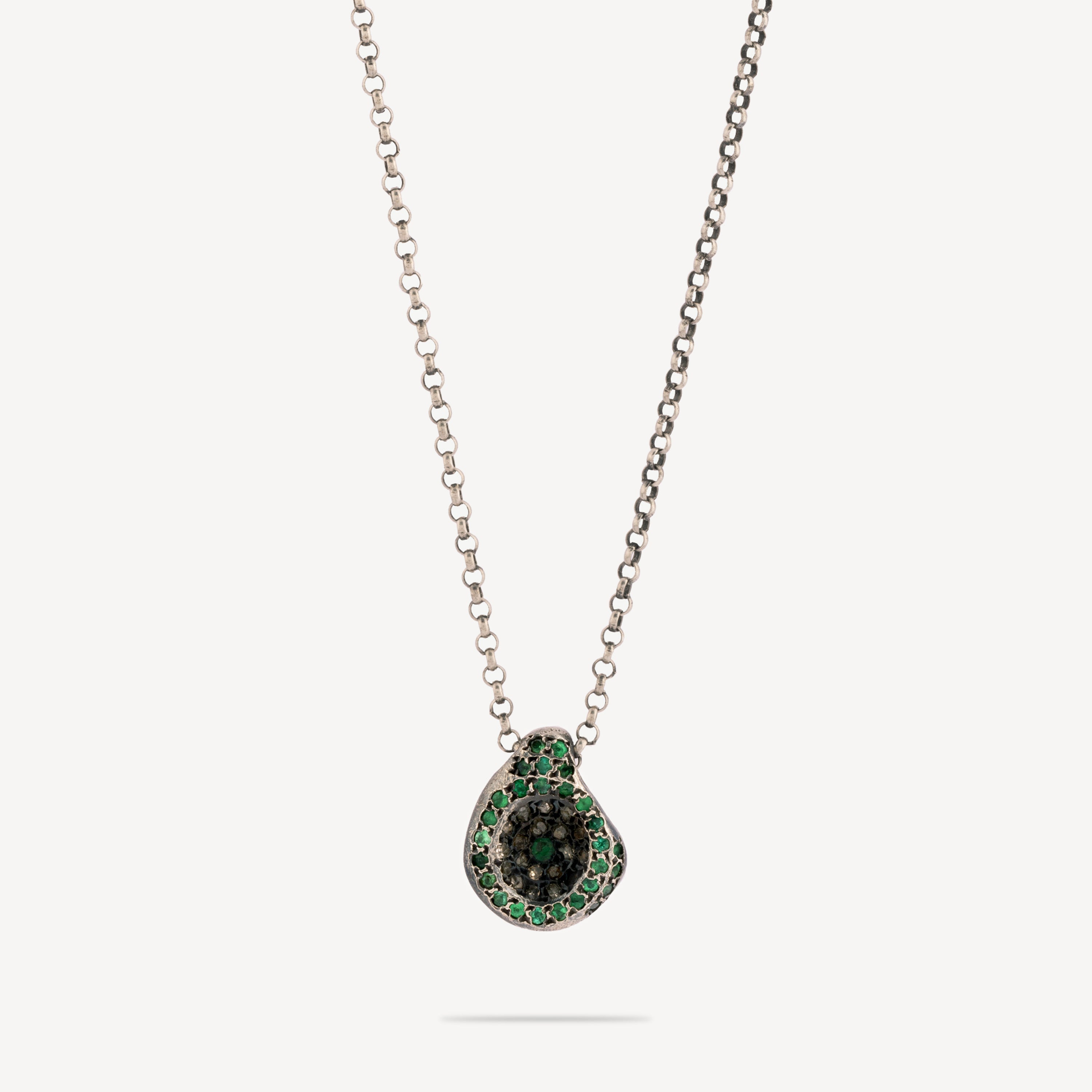 Emerald avocado necklace