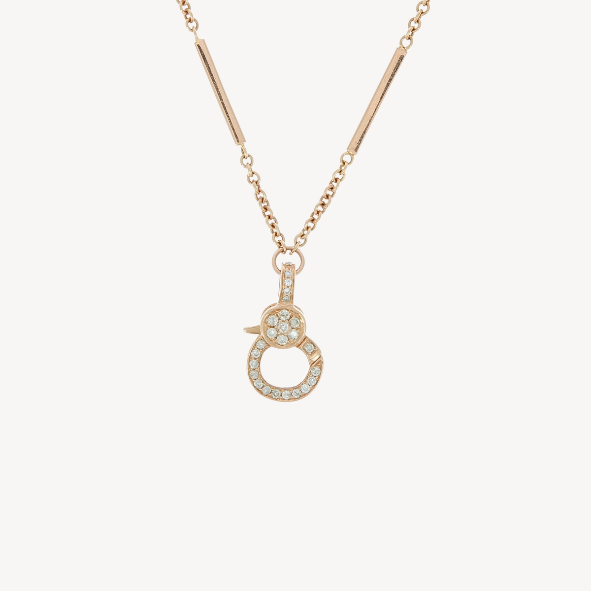 Rose gold 6 link mother of pearl charm necklace